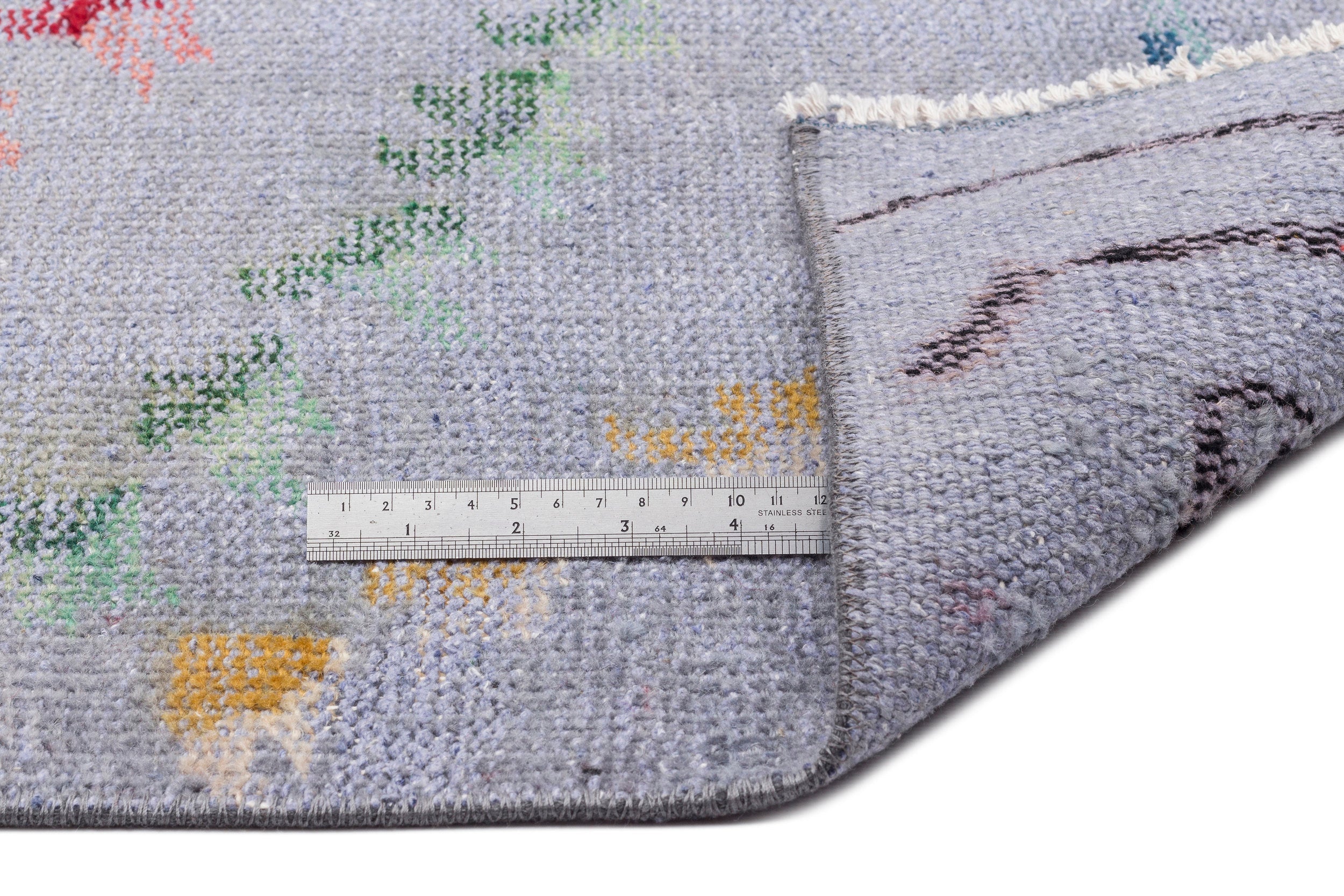 Atina Grey Vintage Wool Handmade Area Rug 5'11" x 10'1"