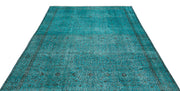 Atina Turquoise Vintage Wool Handmade Area Rug 6'4" x 9'10"