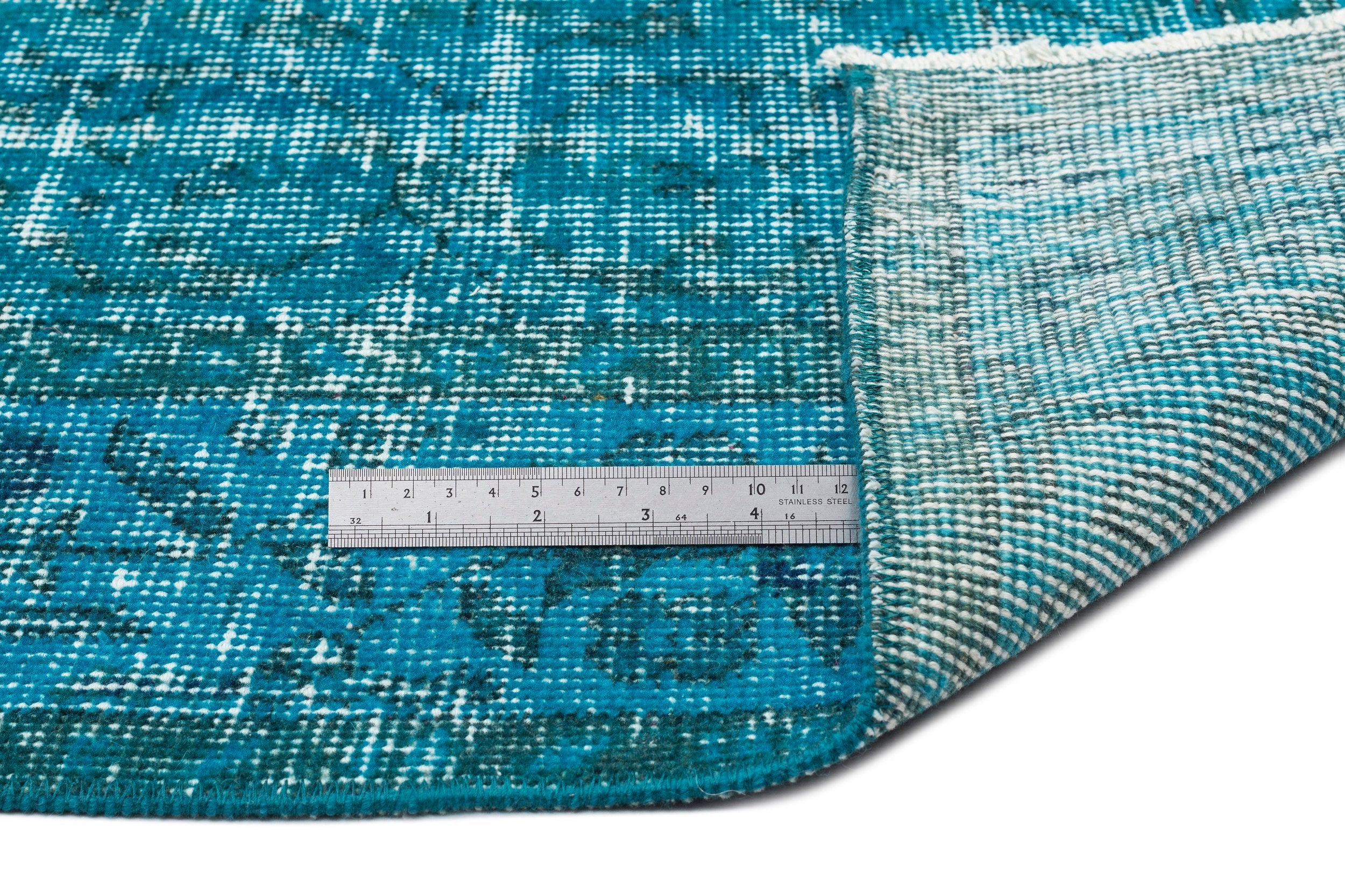 Atina Turquoise Vintage Wool Handmade Area Rug 5'4" x 9'4"