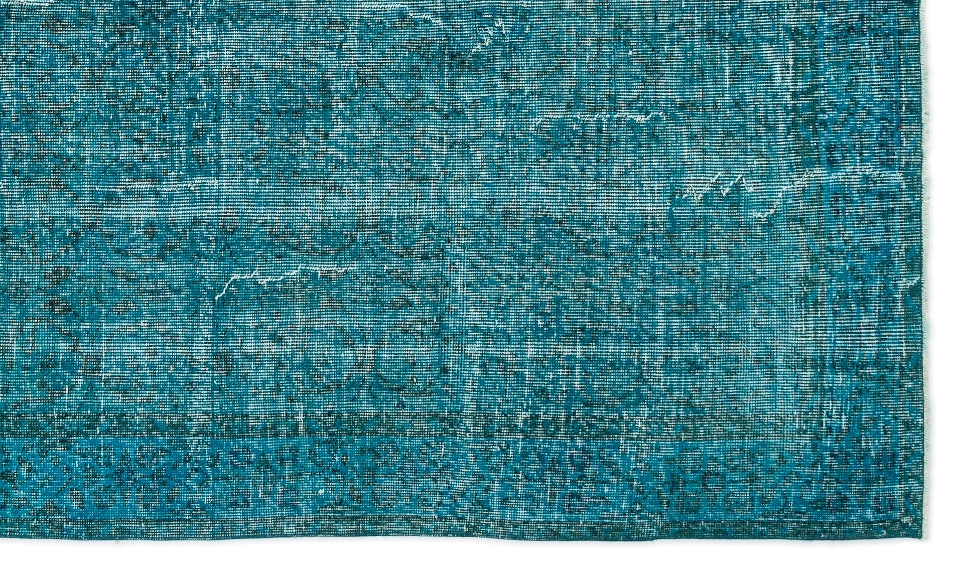 Atina Turquoise Vintage Wool Handmade Area Rug 5'4" x 9'4"