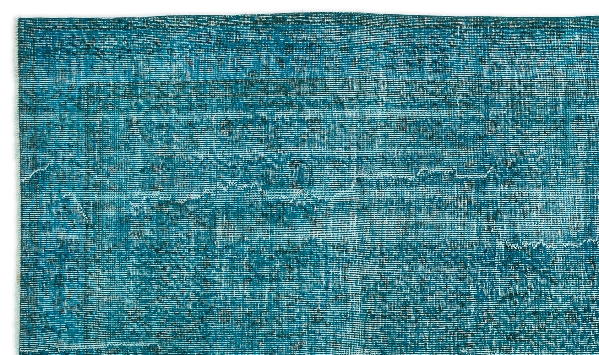 Atina Turquoise Vintage Wool Handmade Area Rug 5'4" x 9'4"