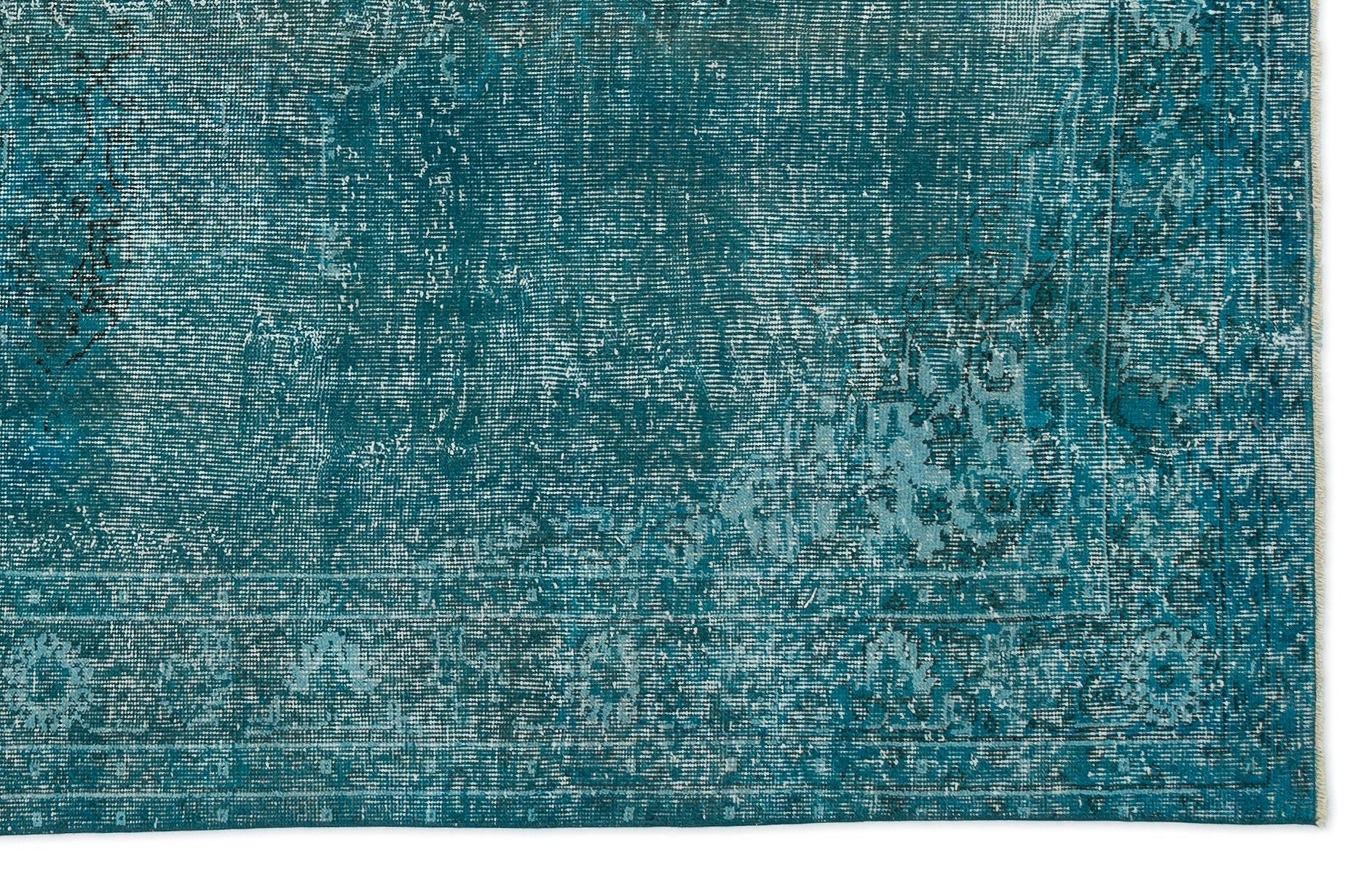 Atina Turquoise Vintage Wool Handmade Area Rug 5'8" x 9'1"