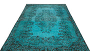 Atina Turquoise Vintage Wool Handmade Area Rug 5'7" x 9'5"