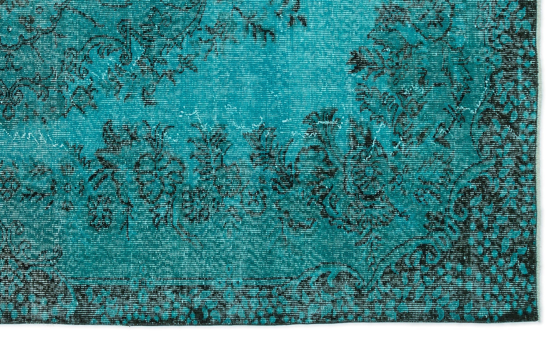 Atina Turquoise Vintage Wool Handmade Area Rug 5'7" x 9'5"