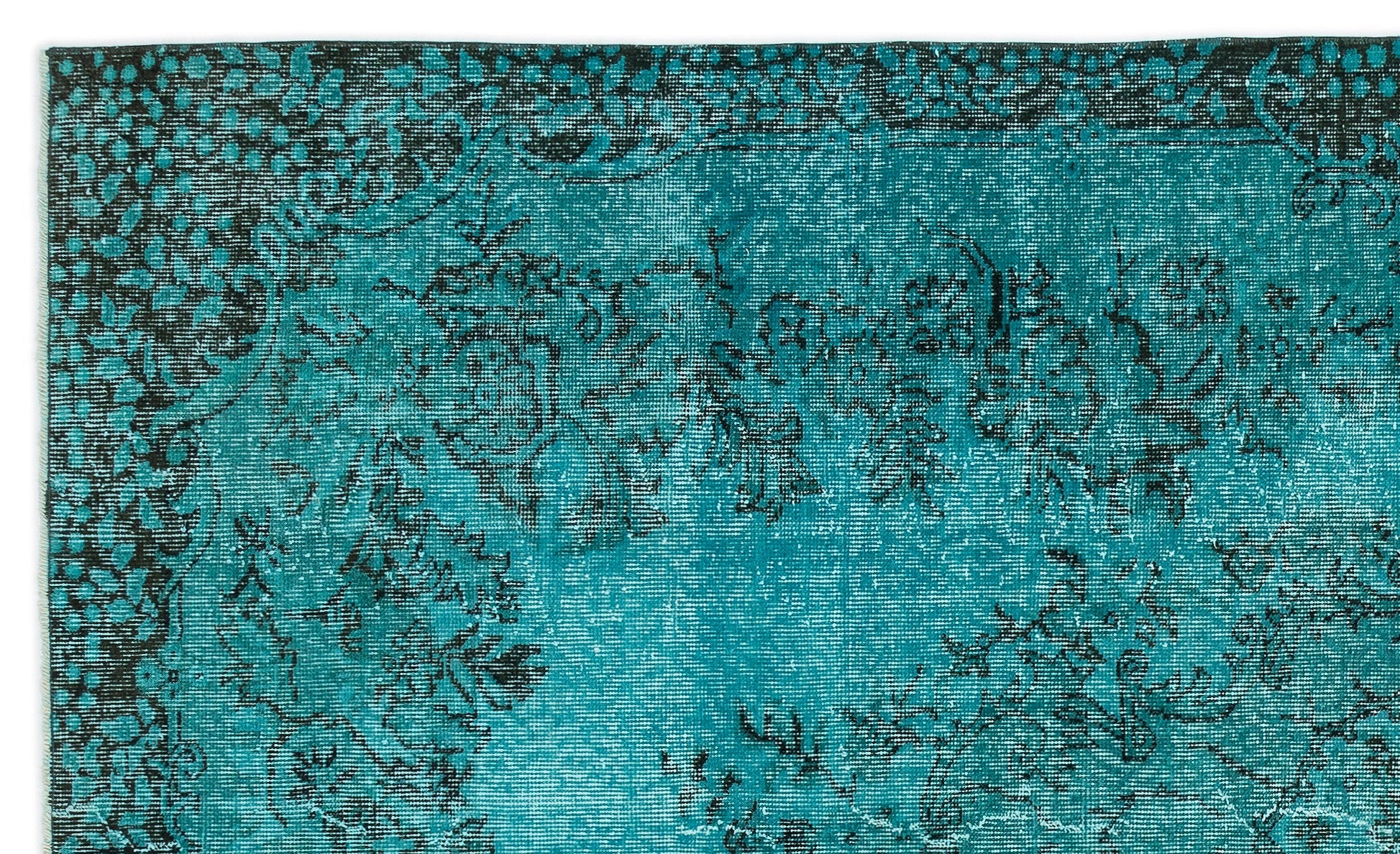 Atina Turquoise Vintage Wool Handmade Area Rug 5'7" x 9'5"