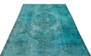 Atina Turquoise Vintage Wool Handmade Area Rug 5'5" x 9'2"