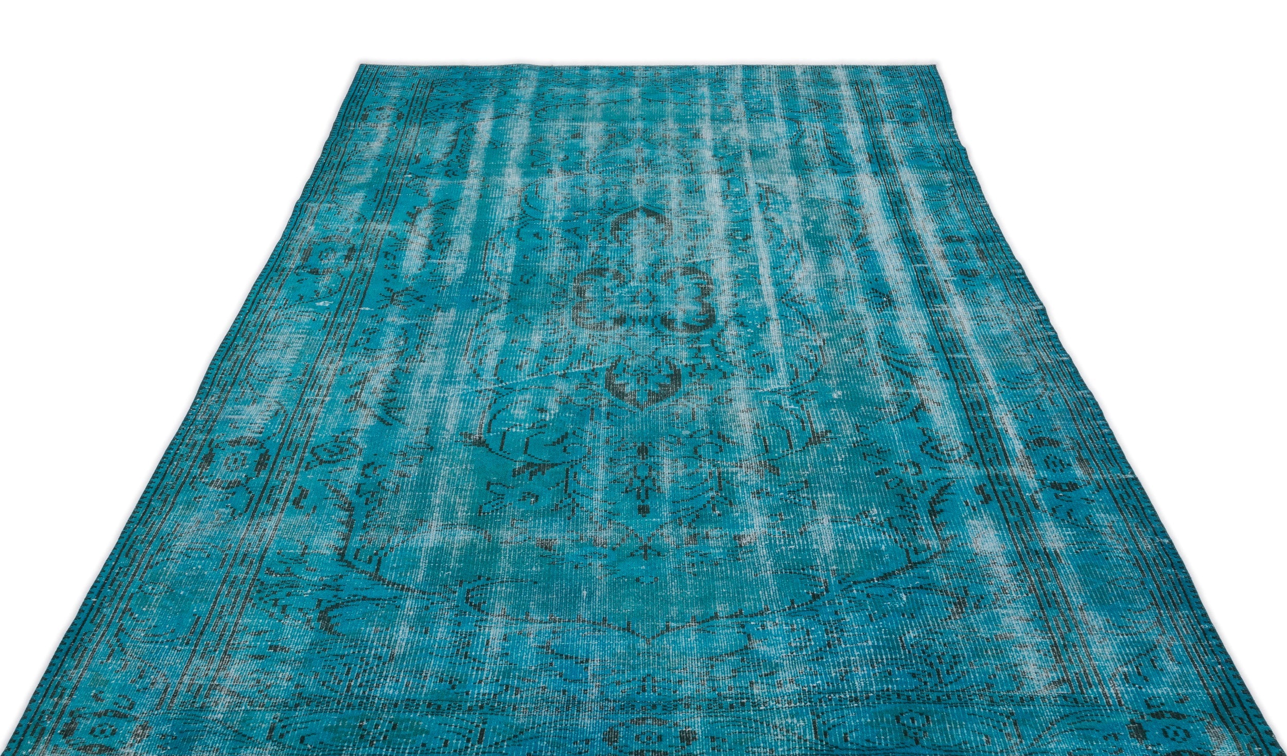 Atina Turquoise Vintage Wool Handmade Area Rug 6'0" x 10'0"