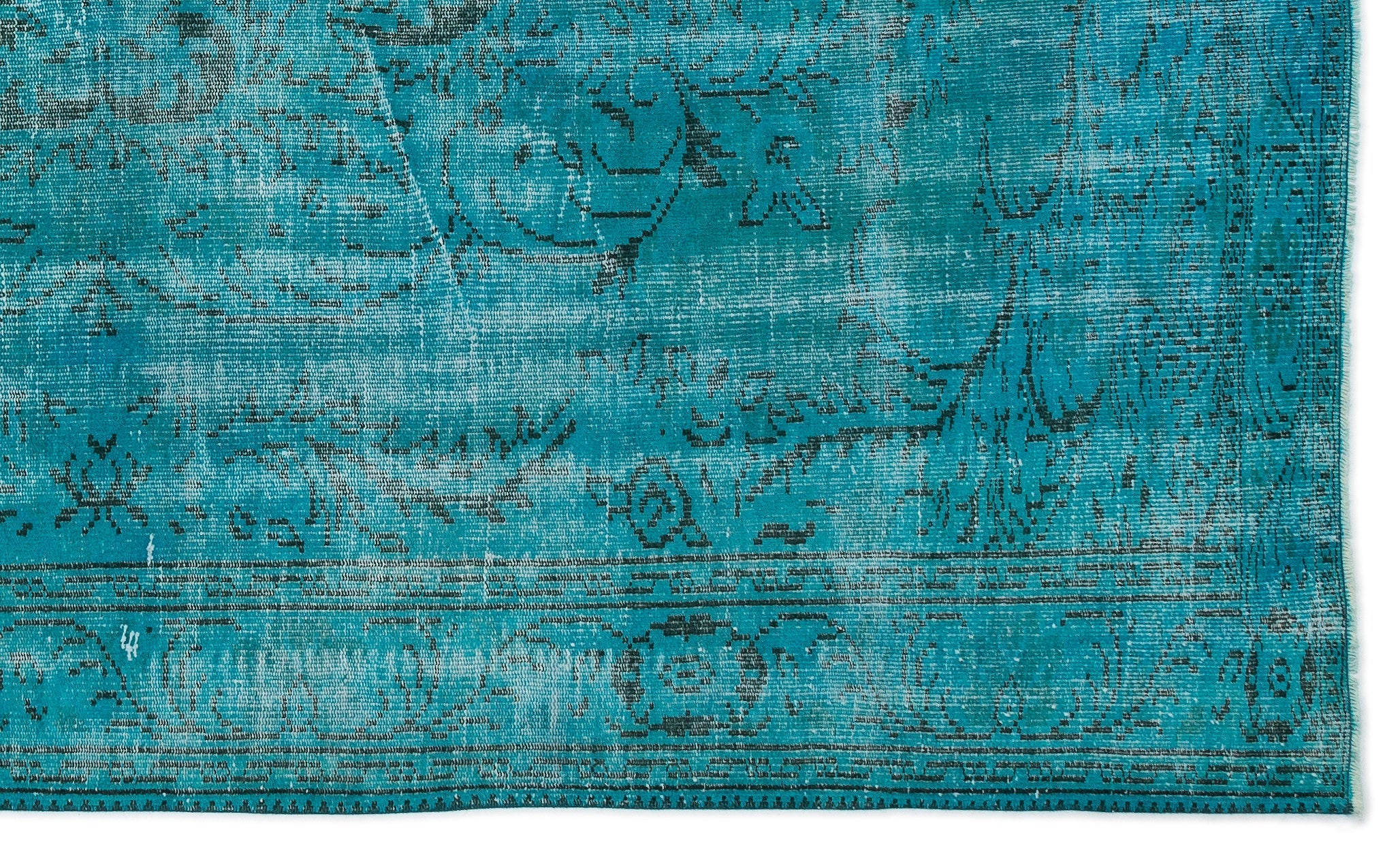Atina Turquoise Vintage Wool Handmade Area Rug 6'0" x 10'0"