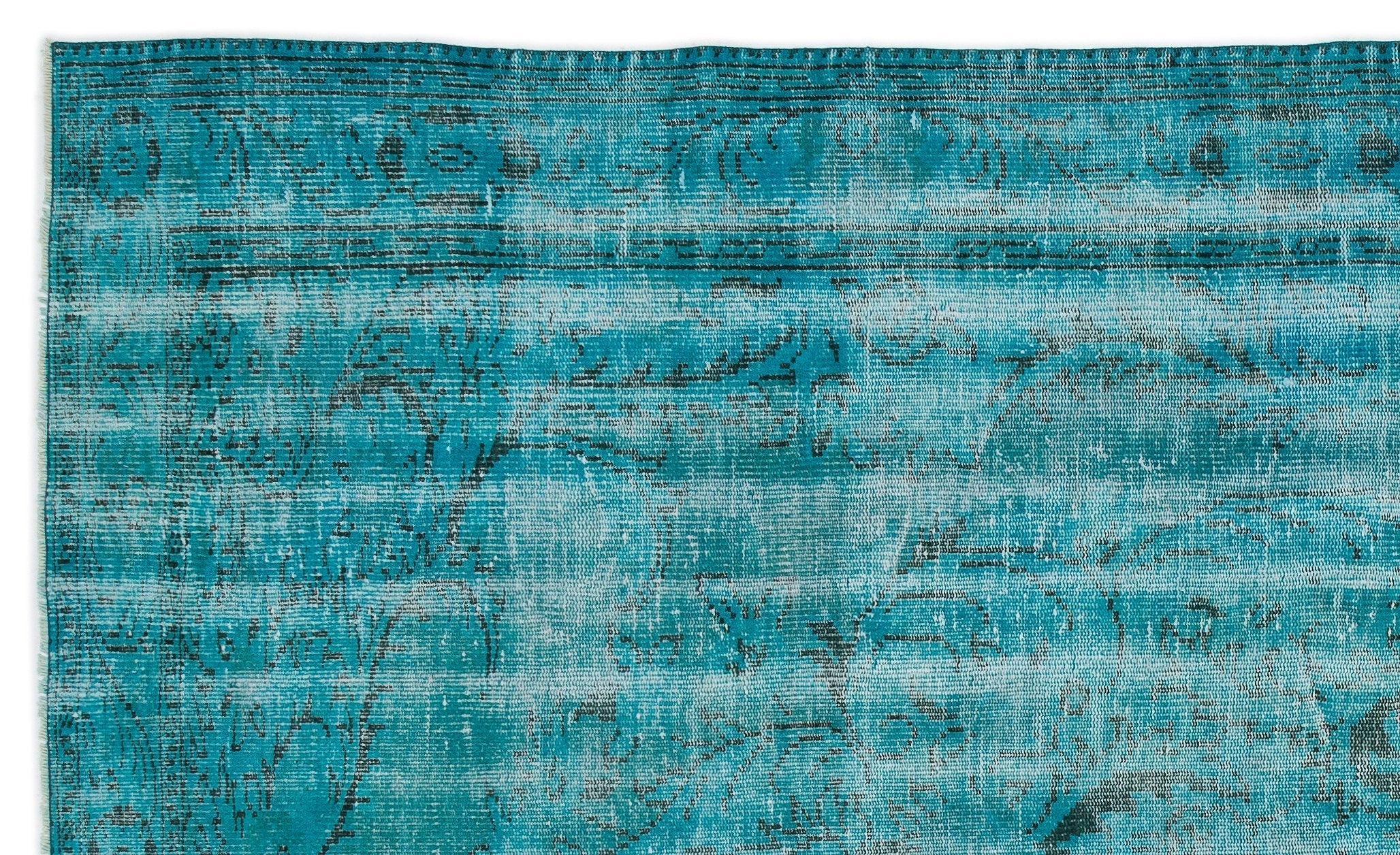 Atina Turquoise Vintage Wool Handmade Area Rug 6'0" x 10'0"