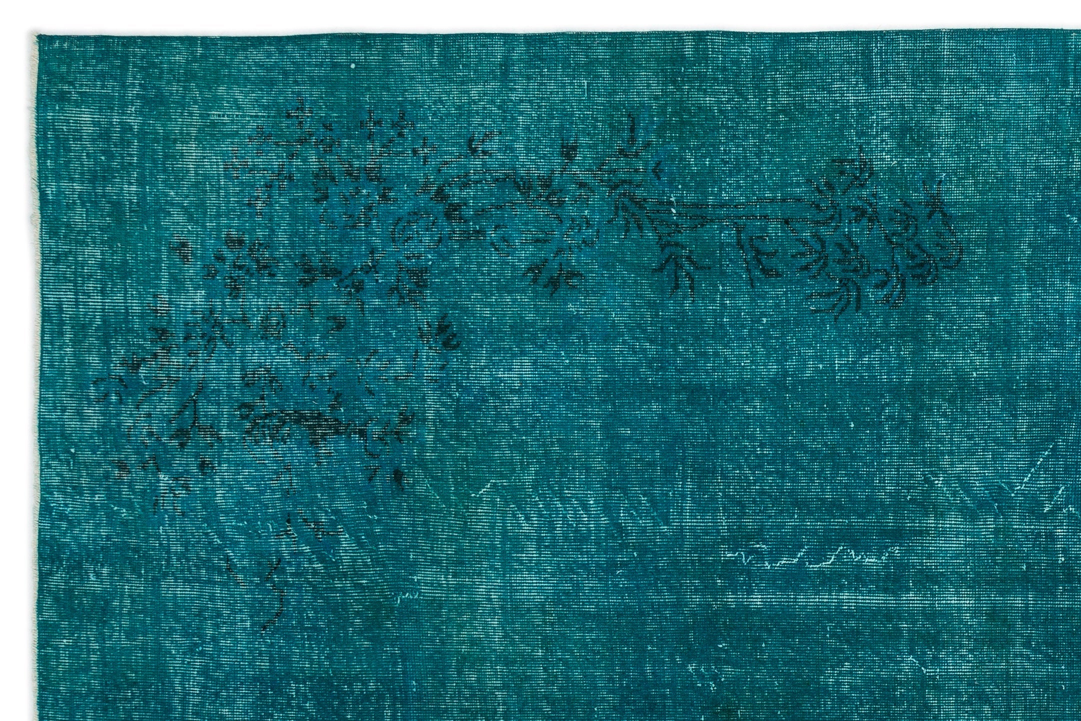 Atina Turquoise Vintage Wool Handmade Area Rug 7'0" x 10'7"
