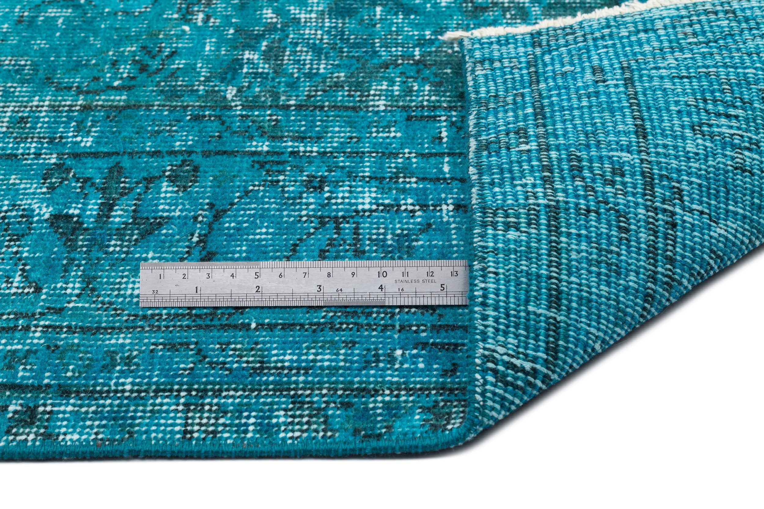 Atina Turquoise Vintage Wool Handmade Area Rug 5'2" x 8'0"