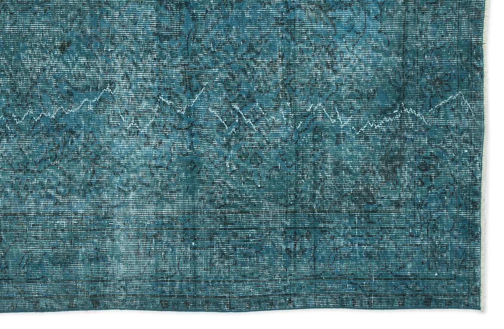 Atina Turquoise Vintage Wool Handmade Area Rug 5'2" x 8'0"
