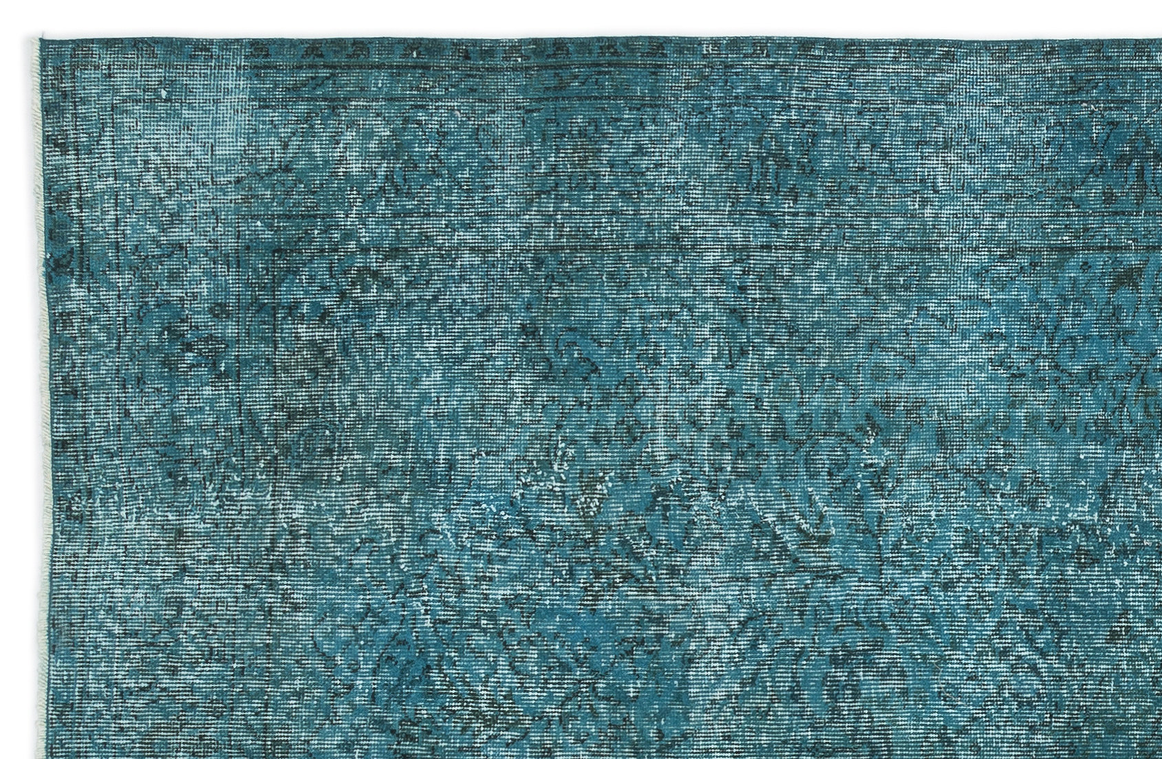 Atina Turquoise Vintage Wool Handmade Area Rug 5'2" x 8'0"