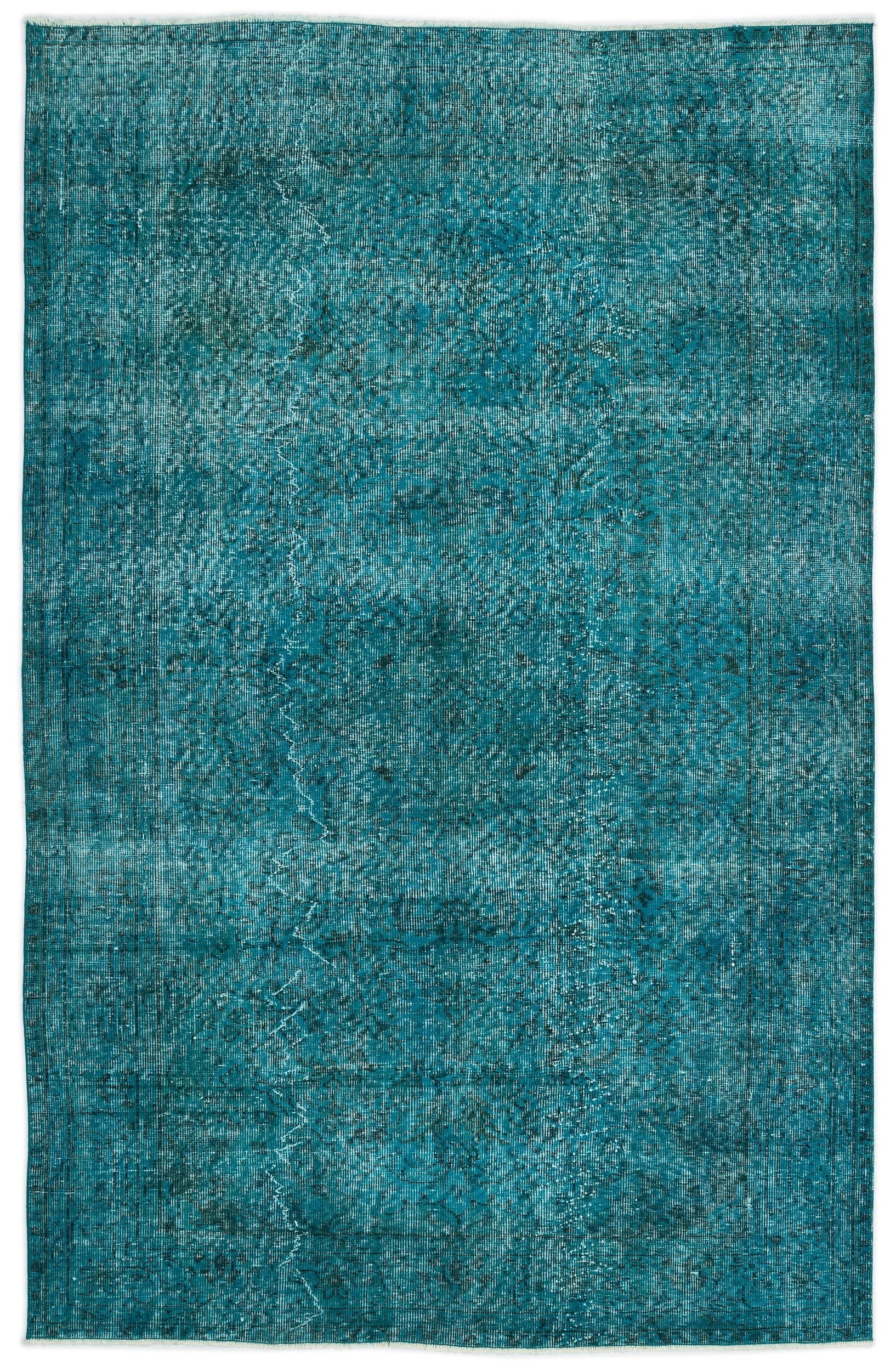 Atina Turquoise Vintage Wool Handmade Area Rug 5'2" x 8'0"