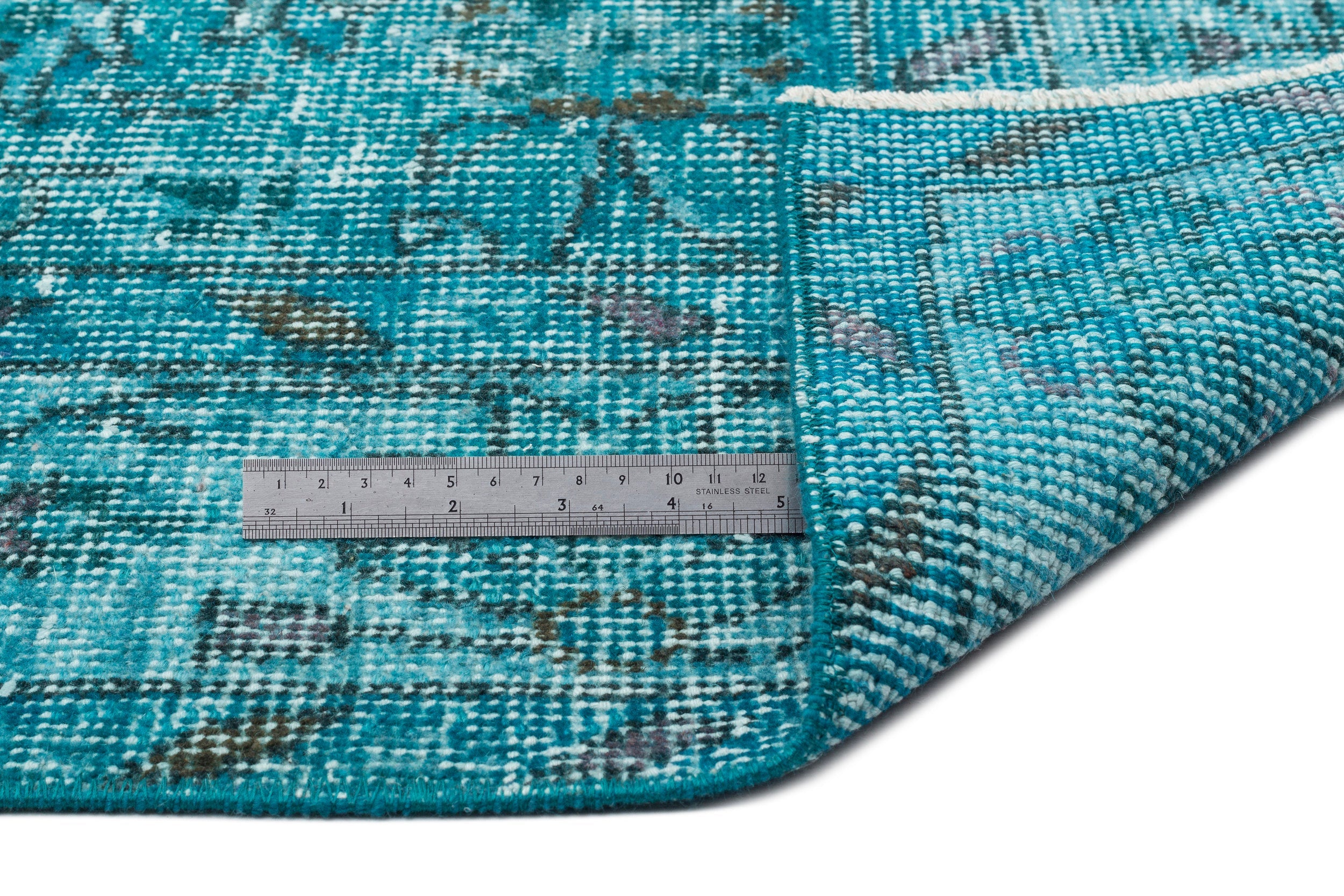 Atina Turquoise Vintage Wool Handmade Area Rug 5'10" x 9'0"