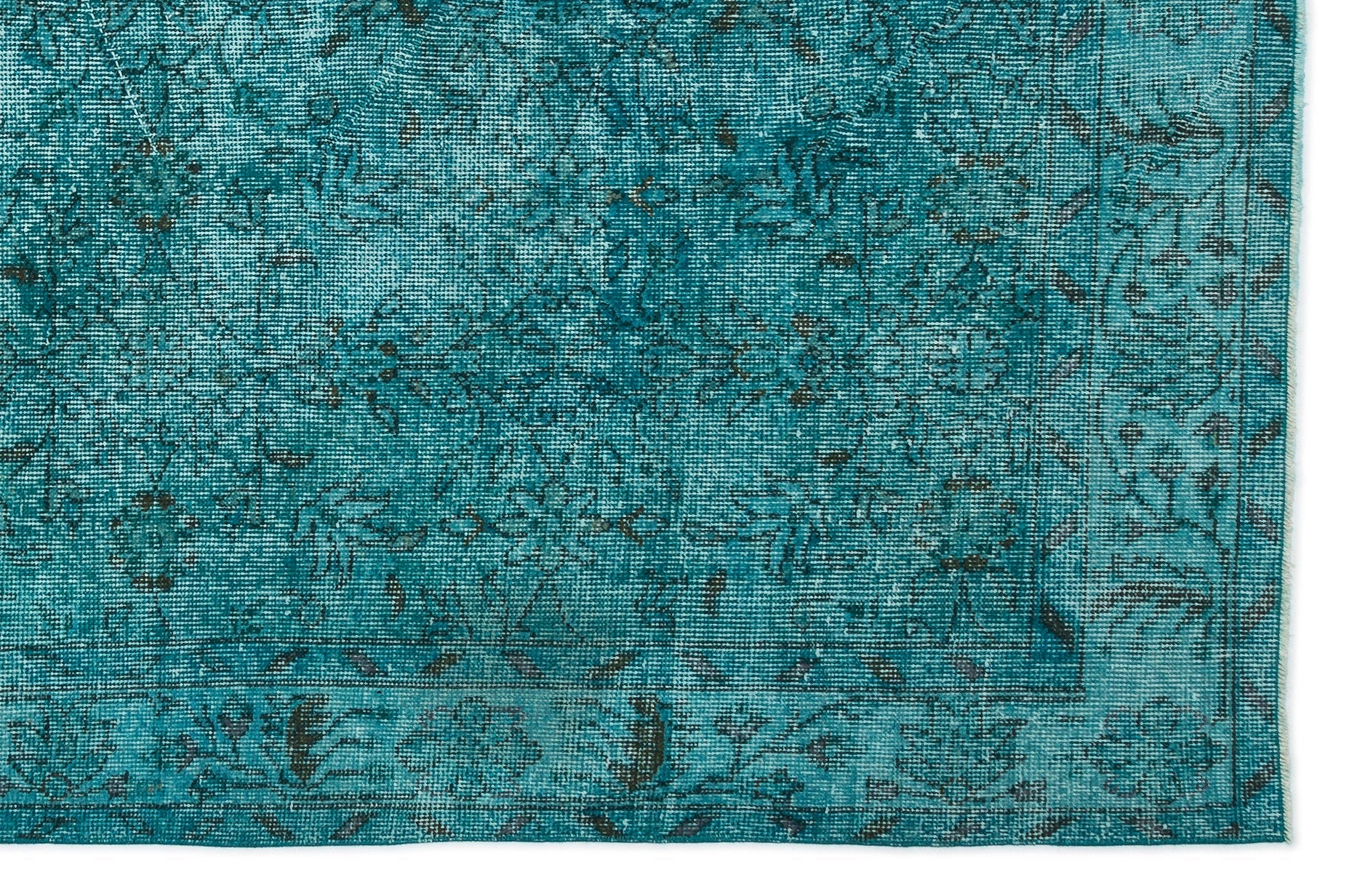 Atina Turquoise Vintage Wool Handmade Area Rug 5'10" x 9'0"