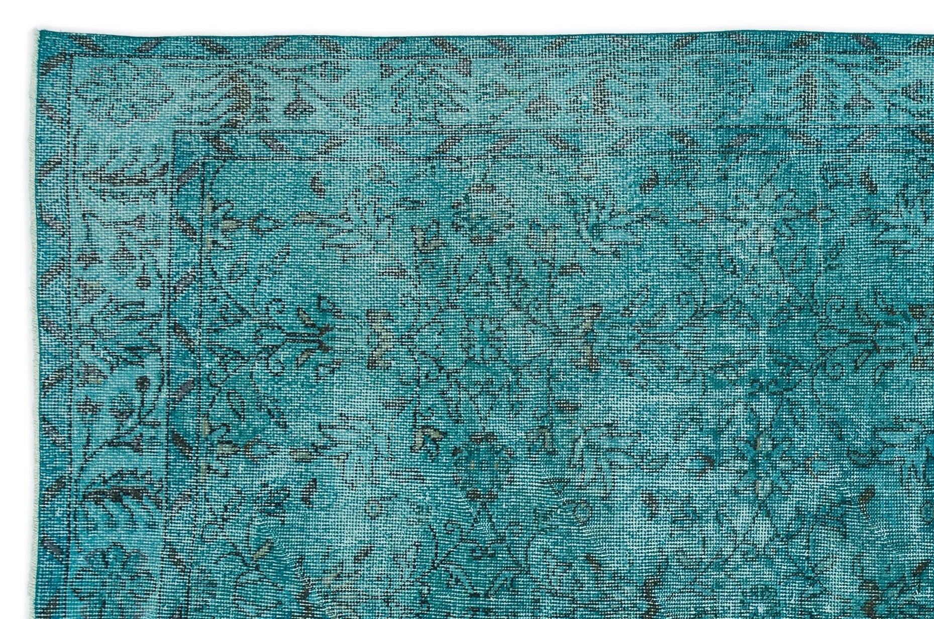 Atina Turquoise Vintage Wool Handmade Area Rug 5'10" x 9'0"
