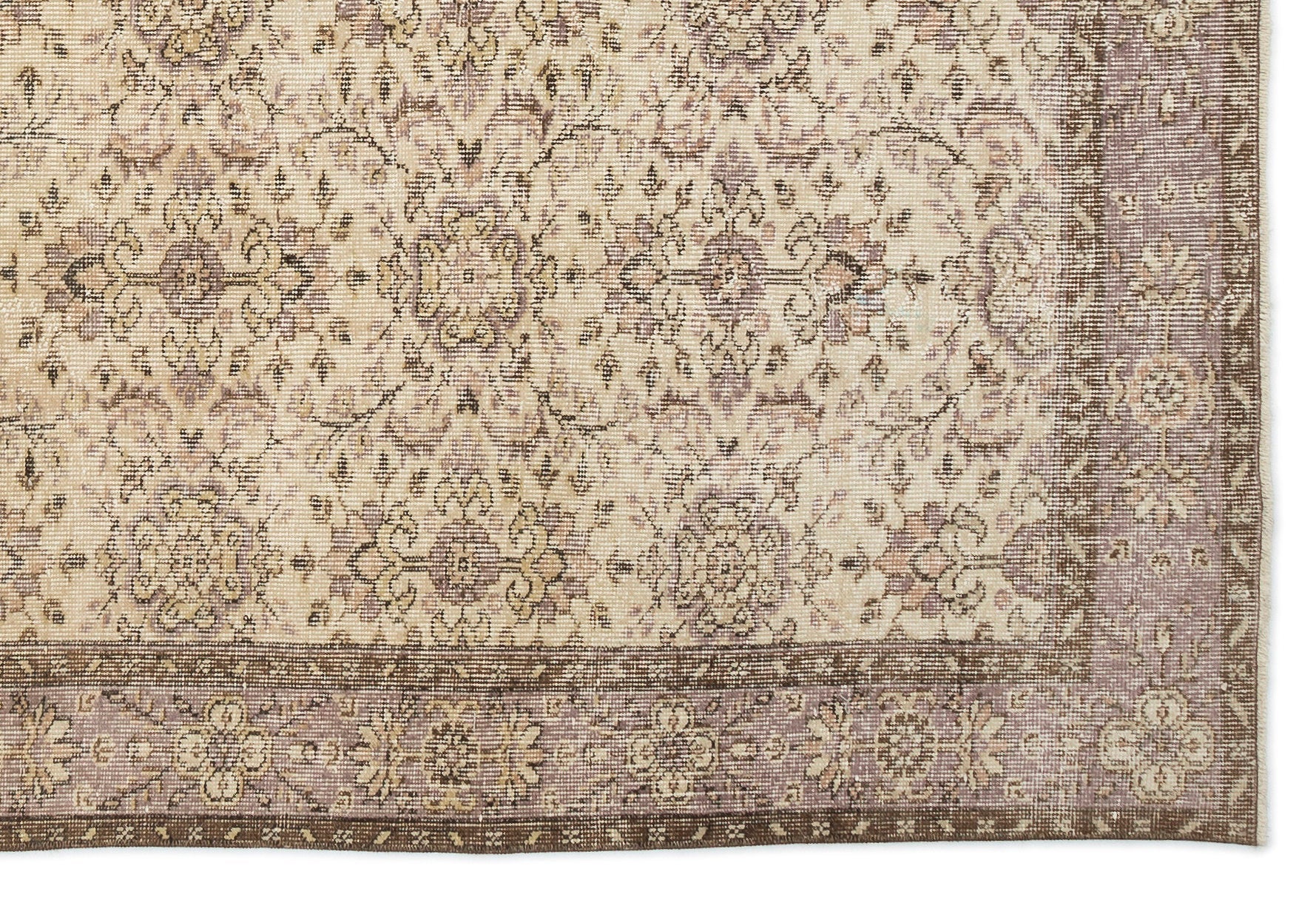 Atina Beige Vintage Wool Handmade Area Rug 5'9" x 8'7"
