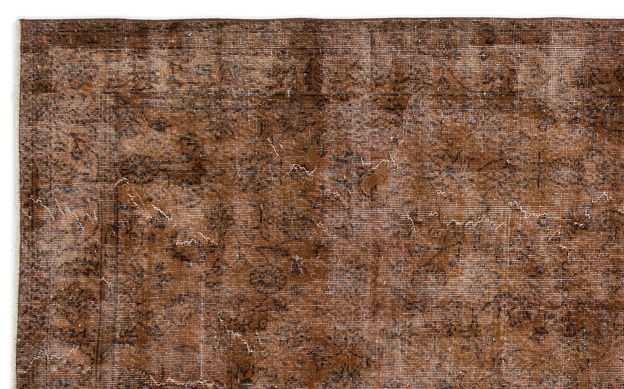 Atina Brown Vintage Wool Handmade Area Rug 6'4" x 10'2"
