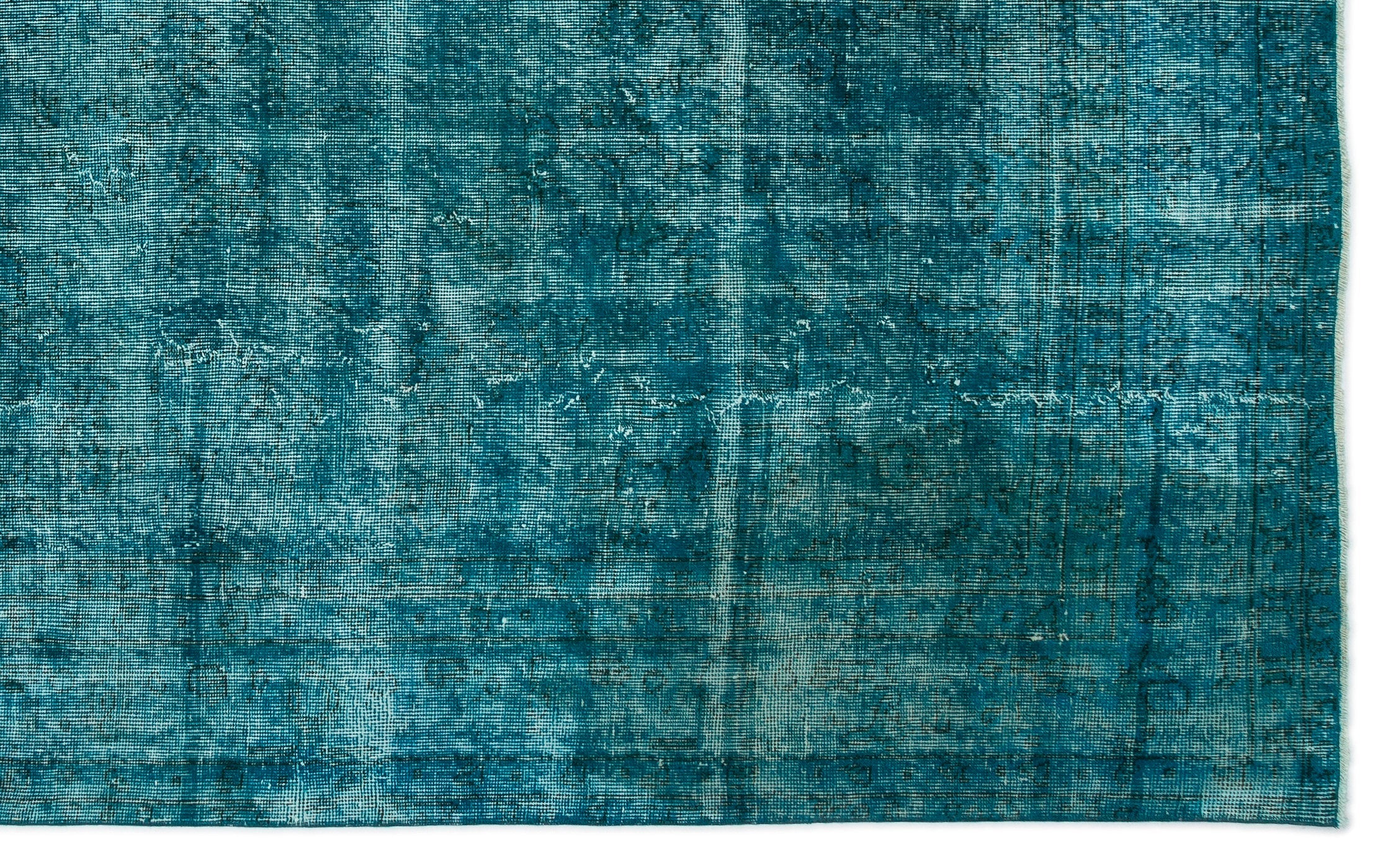 Atina Turquoise Vintage Wool Handmade Area Rug 6'9" x 10'9"