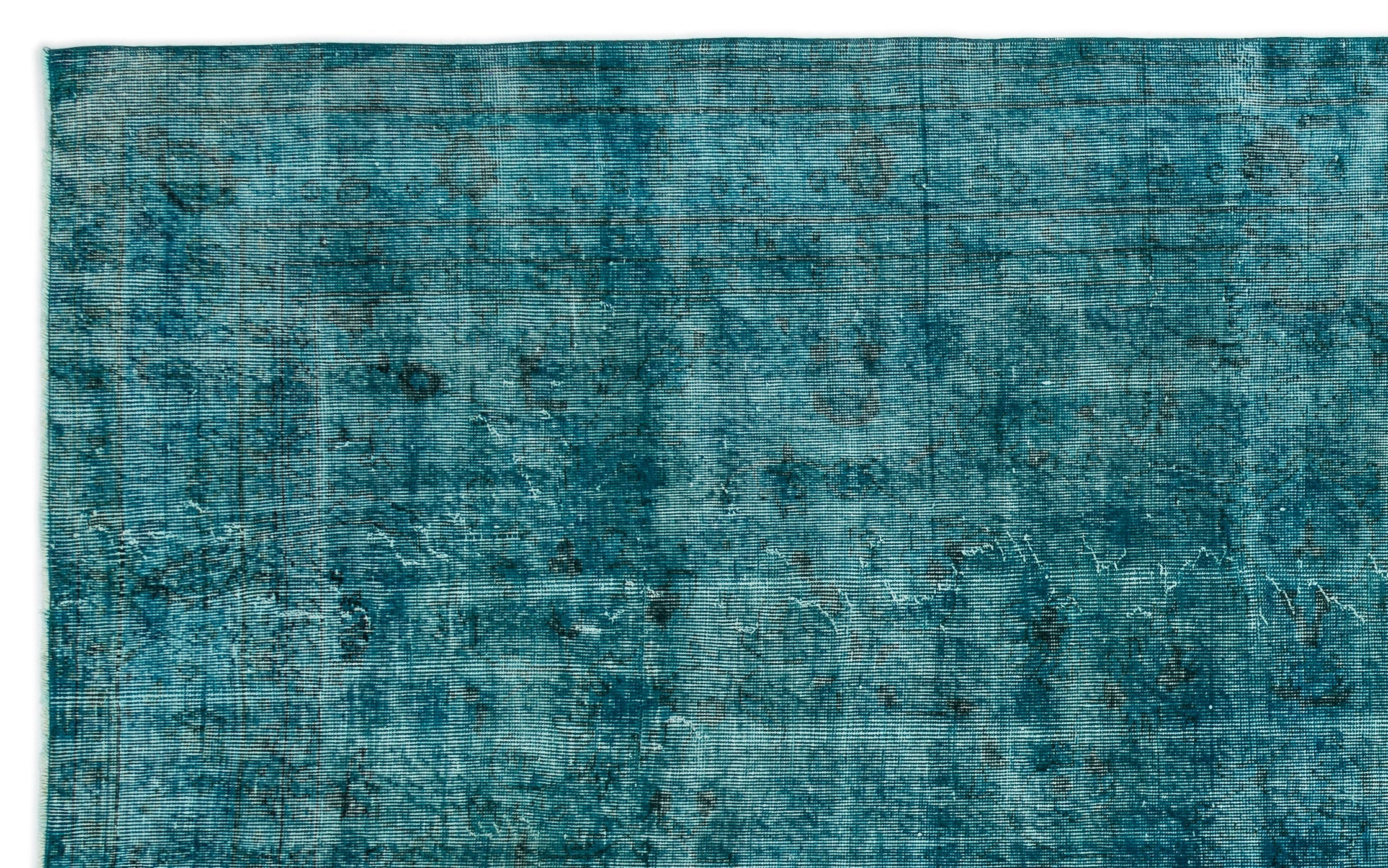 Atina Turquoise Vintage Wool Handmade Area Rug 6'9" x 10'9"