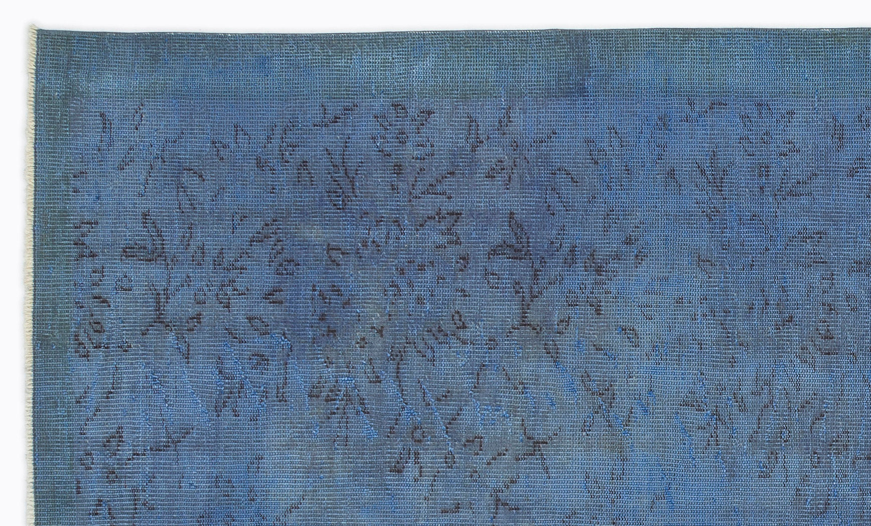 Atina Blue Vintage Wool Handmade Area Rug 4'10" x 8'4"