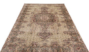 Atina Beige Vintage Wool Handmade Area Rug 5'5" x 9'2"