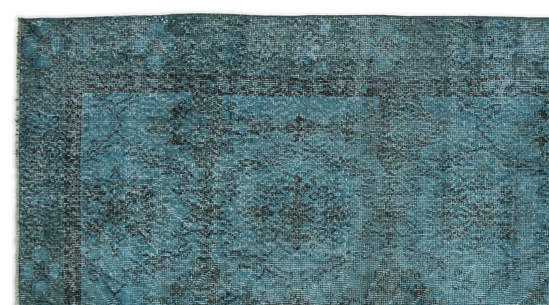 Atina Turquoise Vintage Wool Handmade Area Rug 4'9" x 8'11"