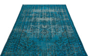 Atina Turquoise Vintage Wool Handmade Area Rug 4'11" x 8'4"