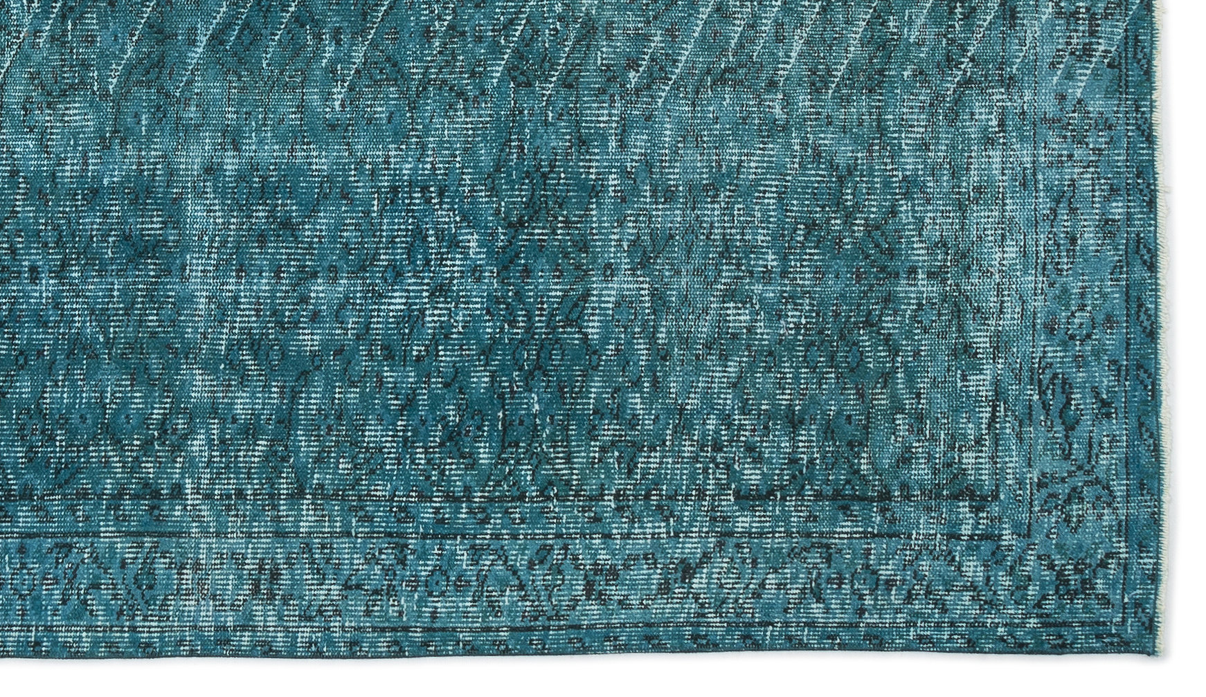 Atina Turquoise Vintage Wool Handmade Area Rug 4'9" x 8'4"