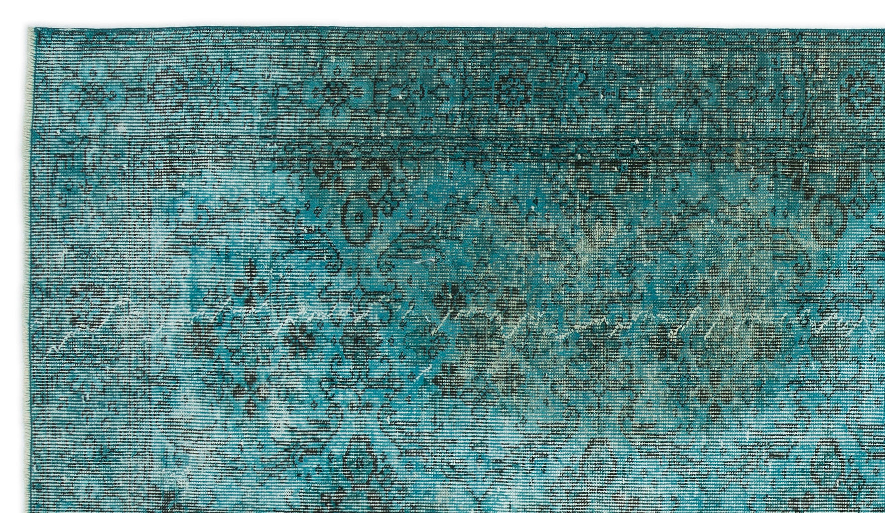 Atina Turquoise Vintage Wool Handmade Area Rug 4'10" x 8'8"