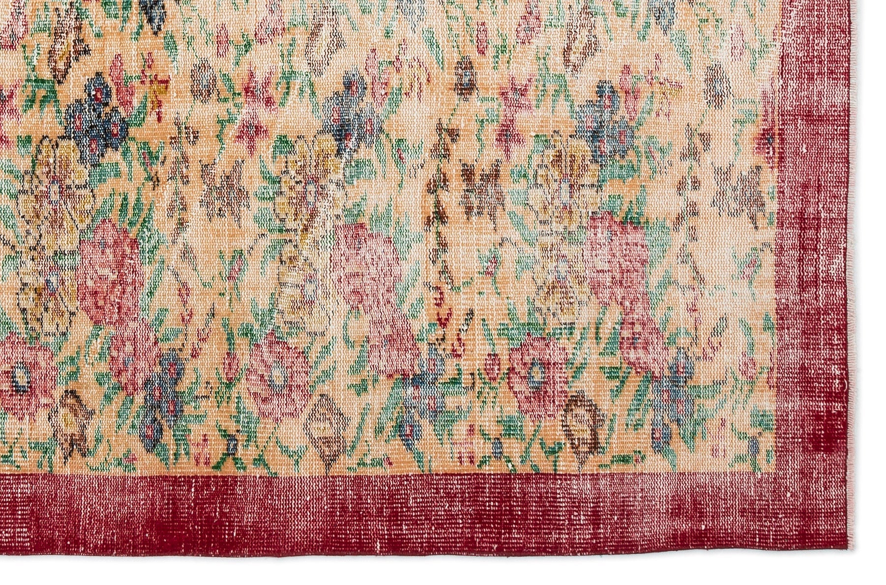 Atina Cream Vintage Wool Handmade Area Rug 5'8" x 8'7"