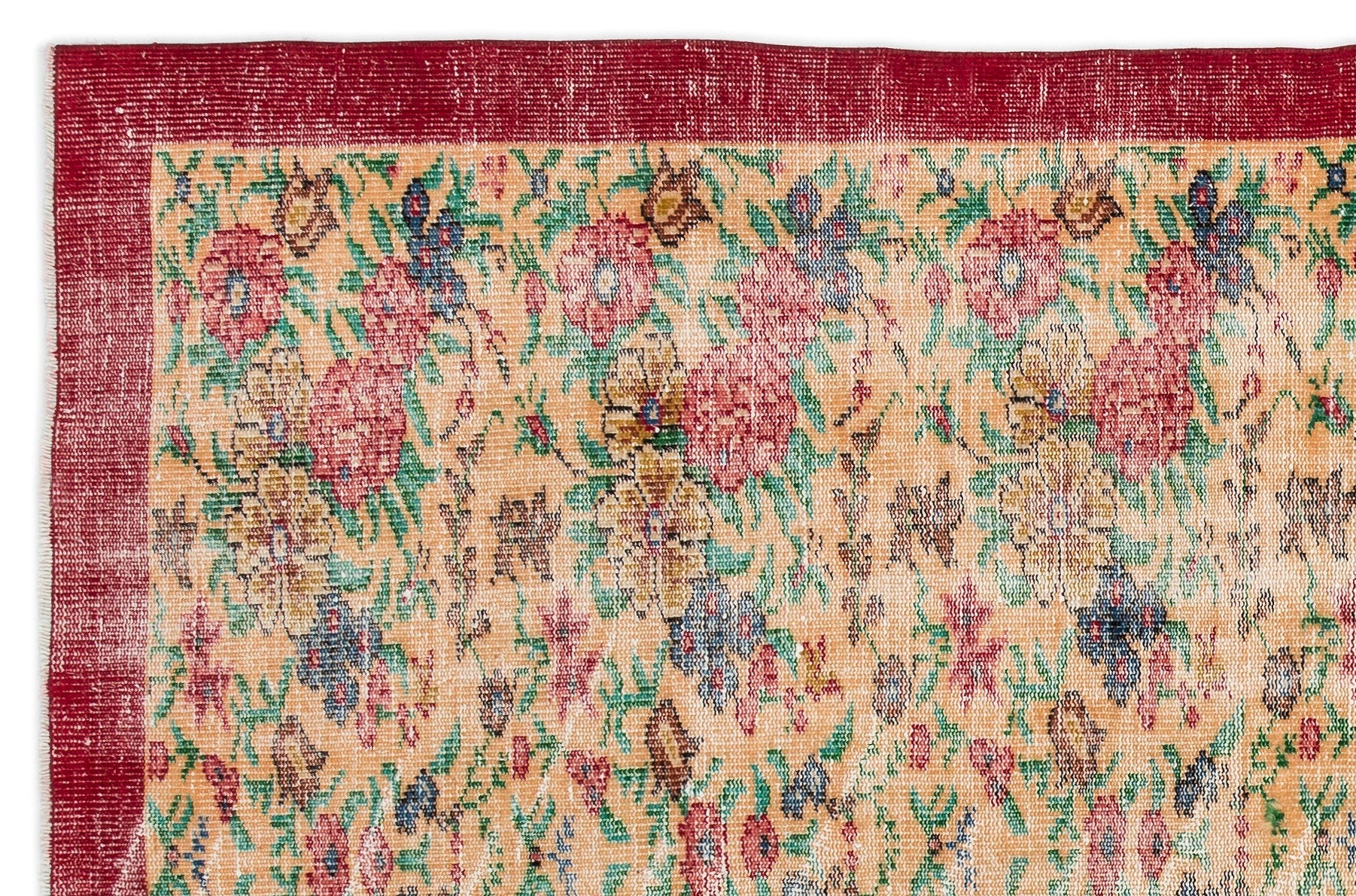 Atina Cream Vintage Wool Handmade Area Rug 5'8" x 8'7"