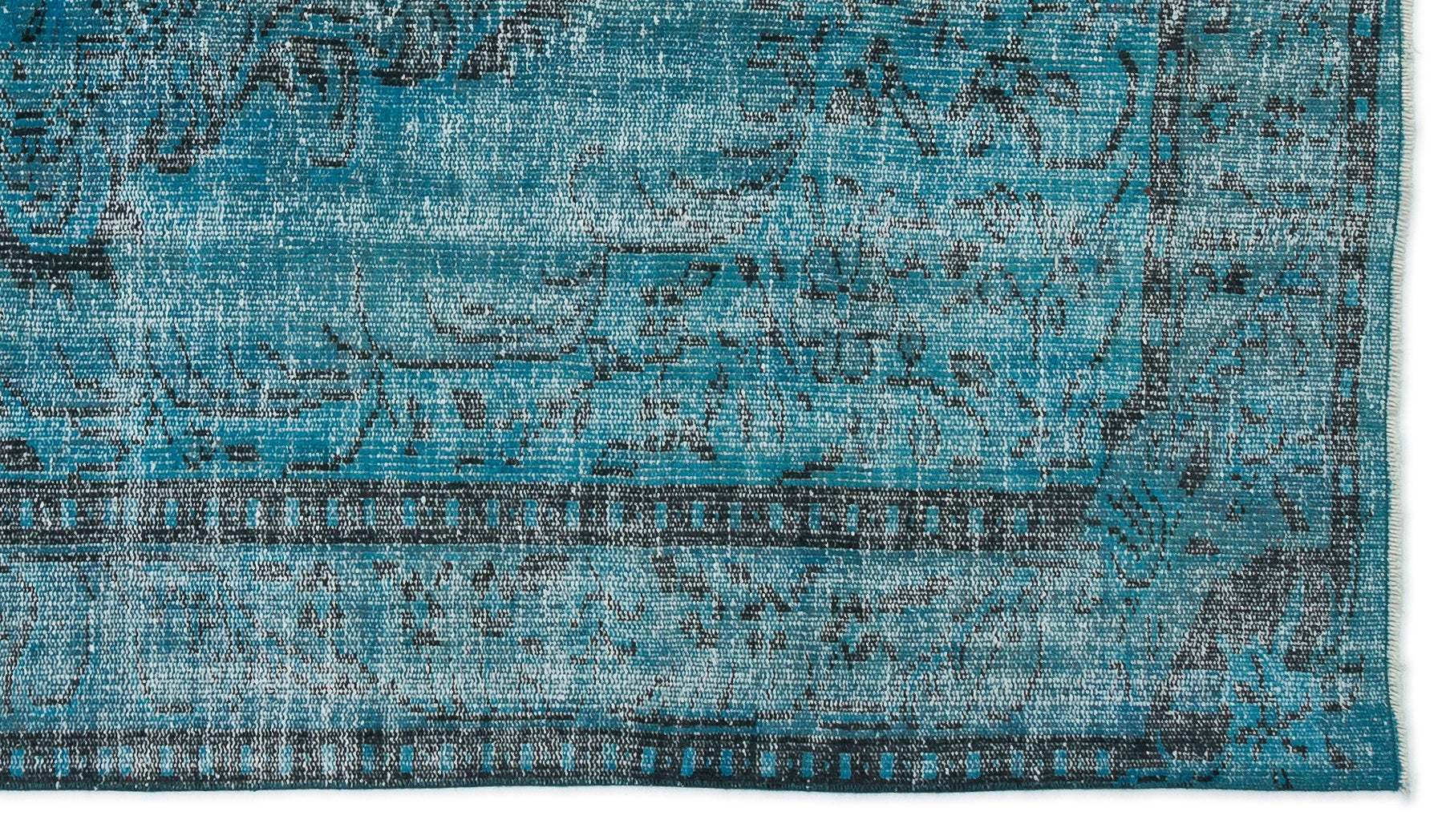 Atina Turquoise Vintage Wool Handmade Area Rug 5'0" x 8'6"