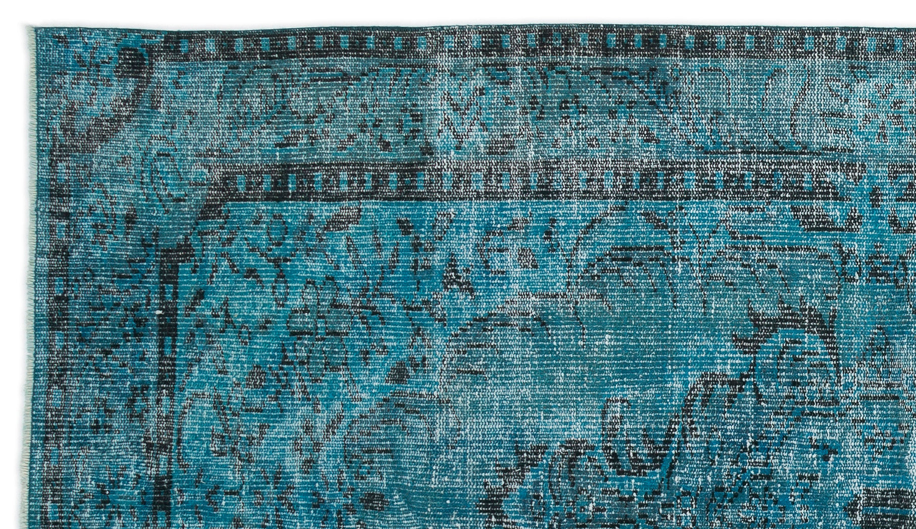 Atina Turquoise Vintage Wool Handmade Area Rug 5'0" x 8'6"