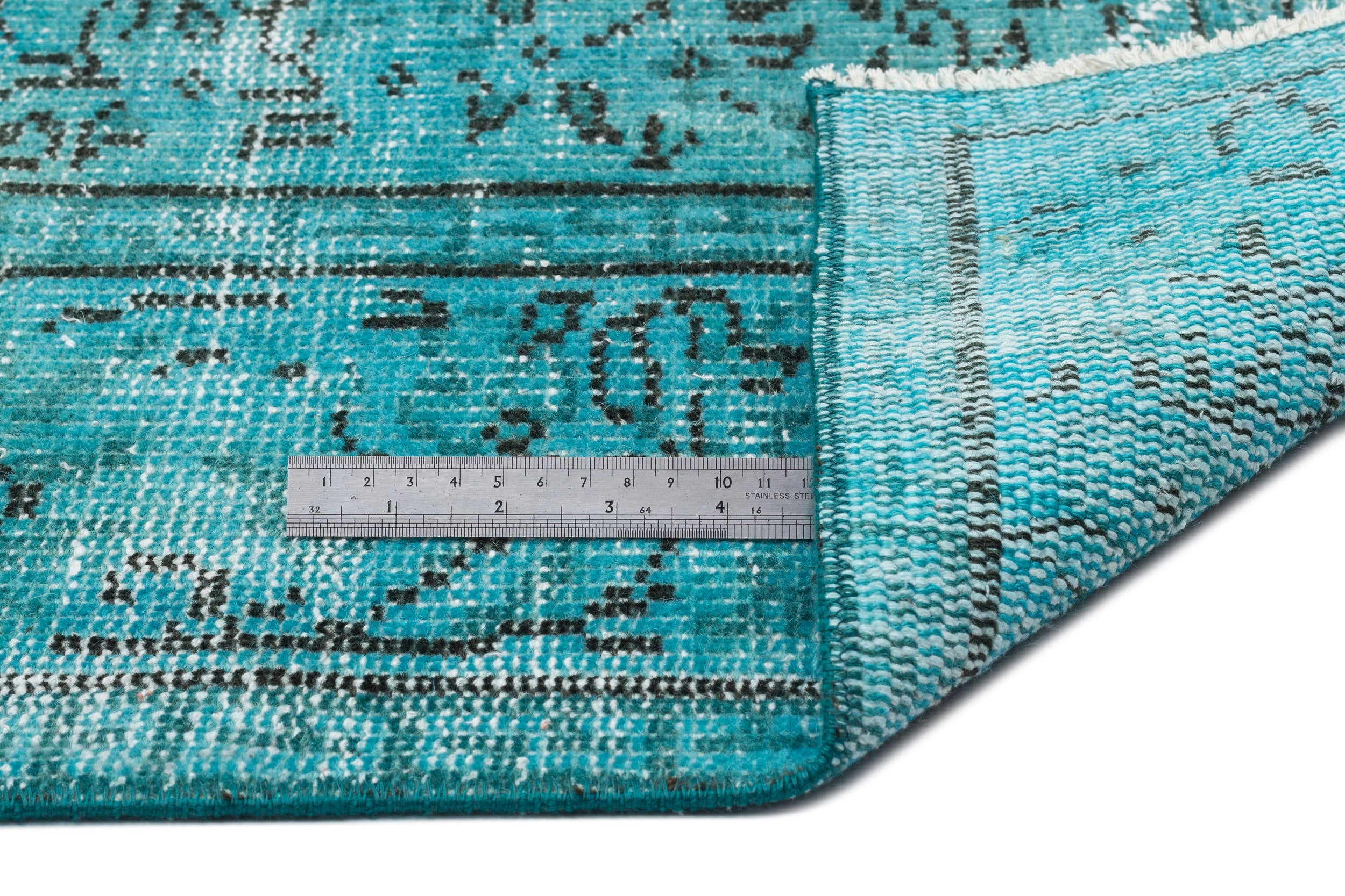 Atina Turquoise Vintage Wool Handmade Area Rug 5'6" x 8'6"