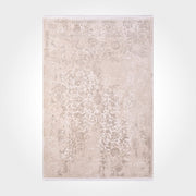 Bamboo Viscose Area Rug – Classic Machine Made Cream Rug with Overlocked Edge
