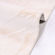 Modern Bamboo Area Rug – Machine Made Cream Viscose Rug with Overlocked Edge