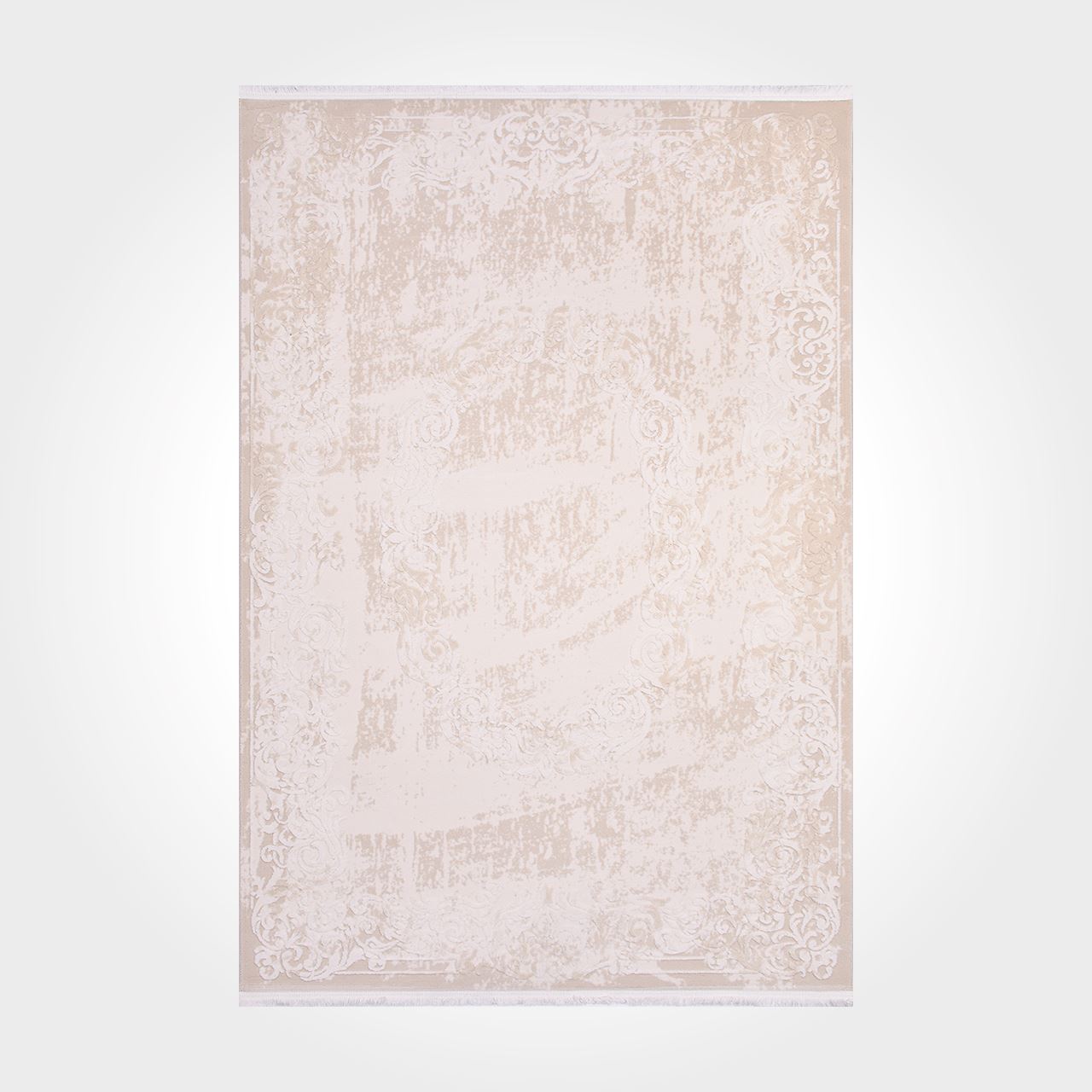 Vintage Bamboo Area Rug – Machine Made Cream Rug with 11 mm Pile Height