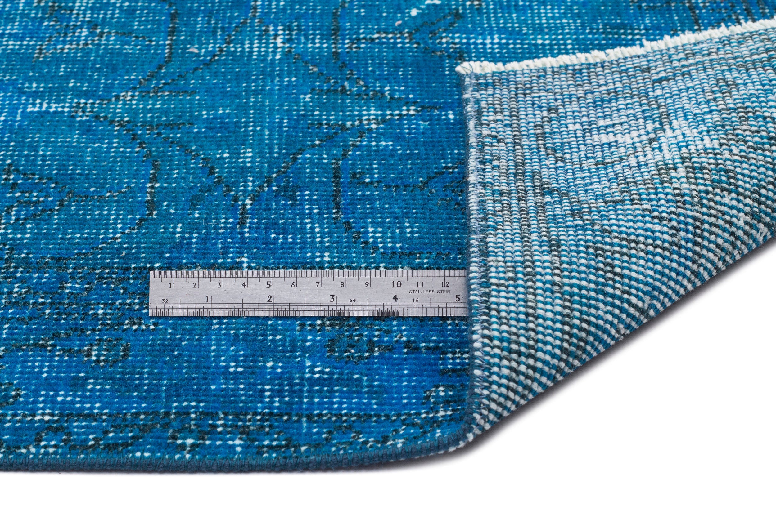 Atina Turquoise Vintage Wool Handmade Area Rug 3'7" x 6'9"
