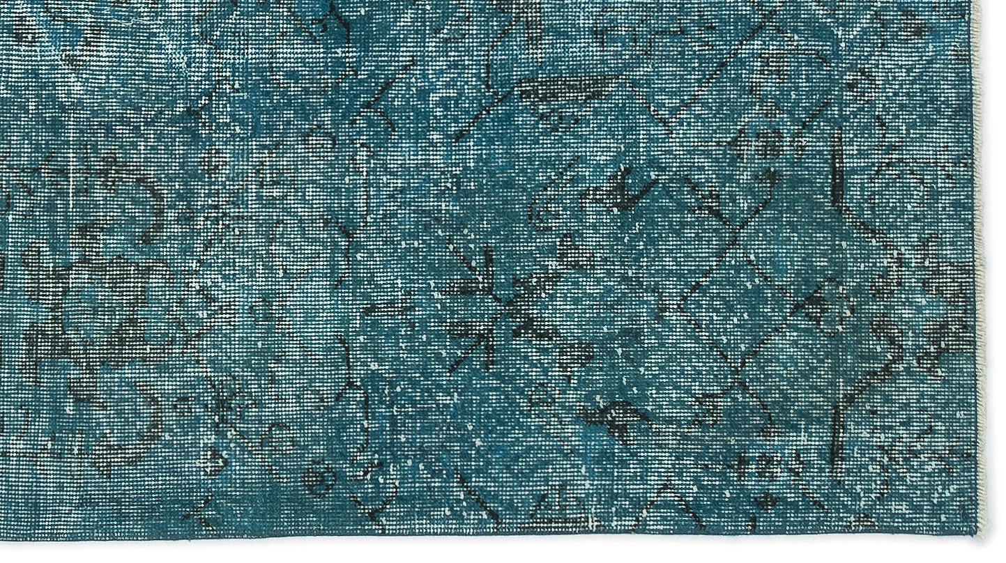 Atina Turquoise Vintage Wool Handmade Area Rug 3'9" x 6'11"