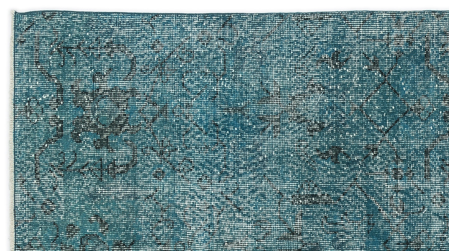 Atina Turquoise Vintage Wool Handmade Area Rug 3'9" x 6'11"