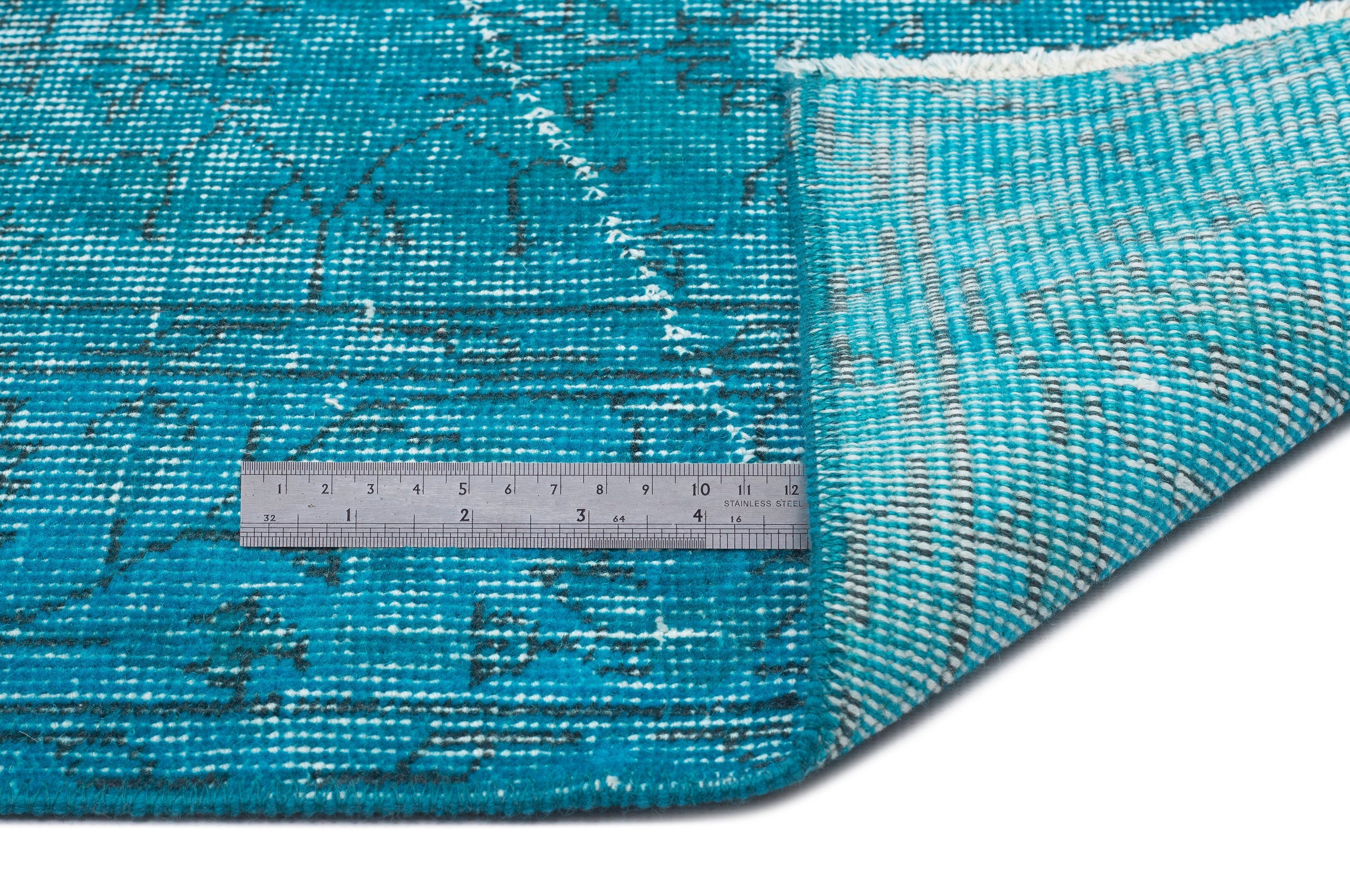 Atina Turquoise Vintage Wool Handmade Area Rug 3'10" x 6'10"