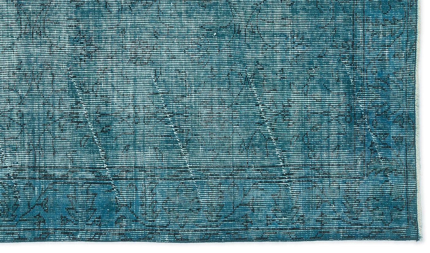 Atina Turquoise Vintage Wool Handmade Area Rug 3'10" x 6'10"