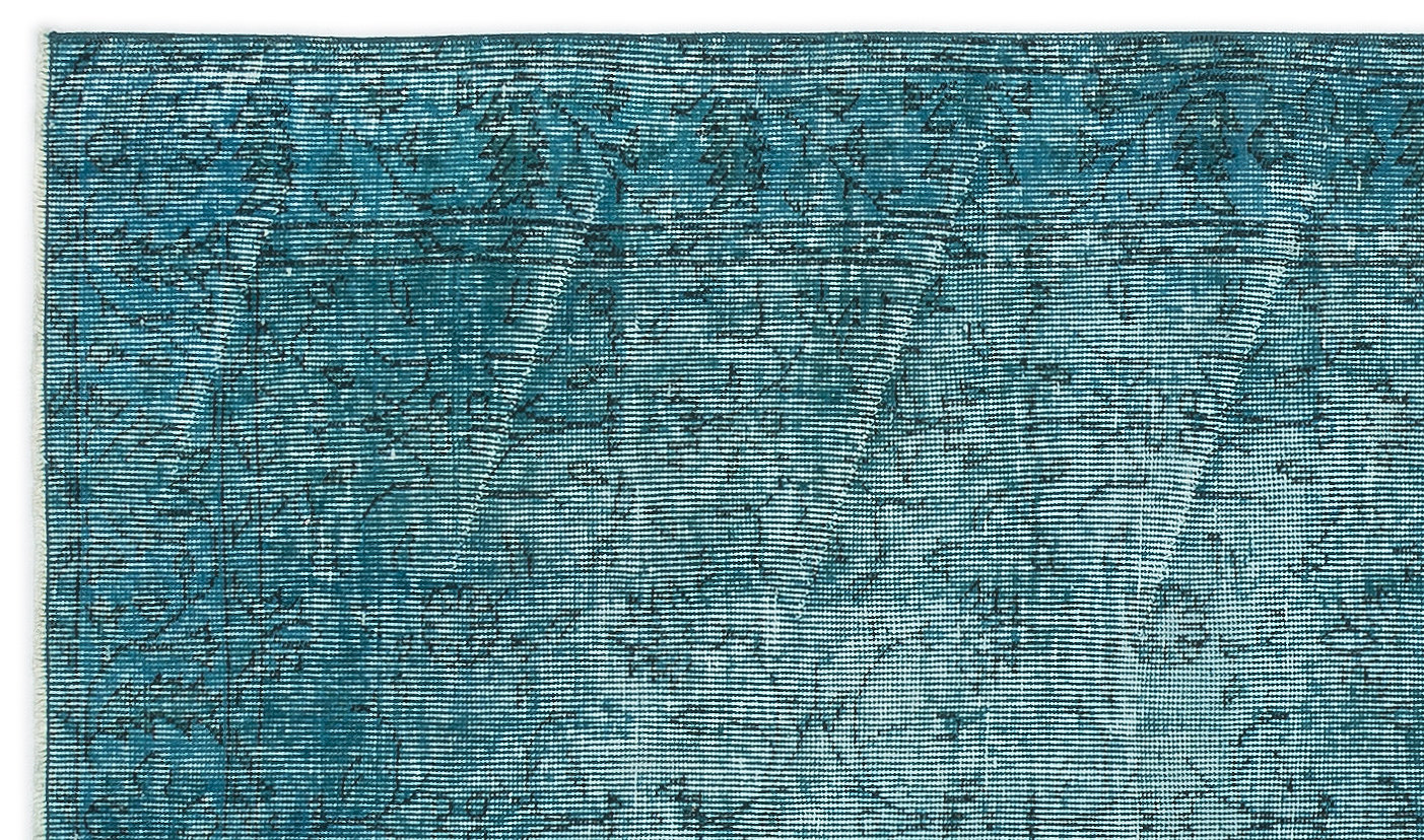 Atina Turquoise Vintage Wool Handmade Area Rug 3'10" x 6'10"