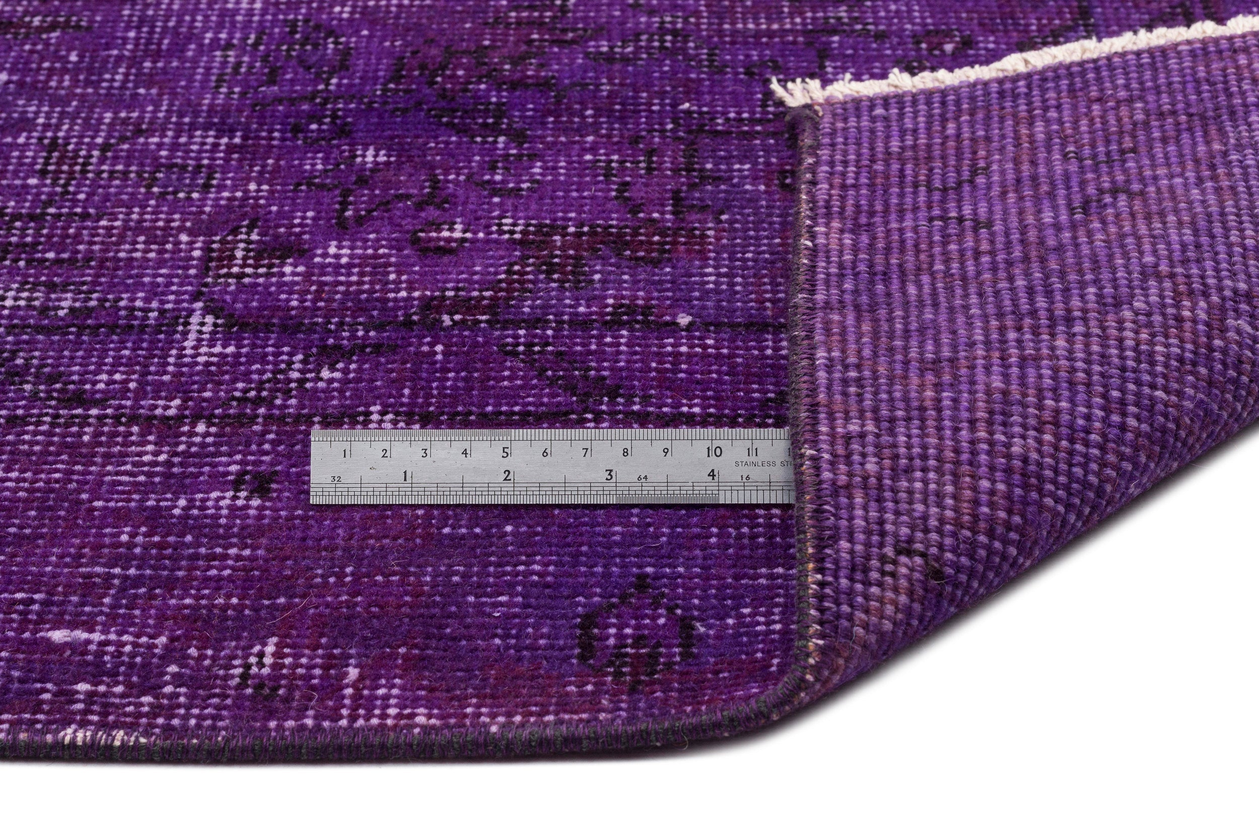Atina Purple Vintage Wool Handmade Area Rug 4'9" x 8'5"