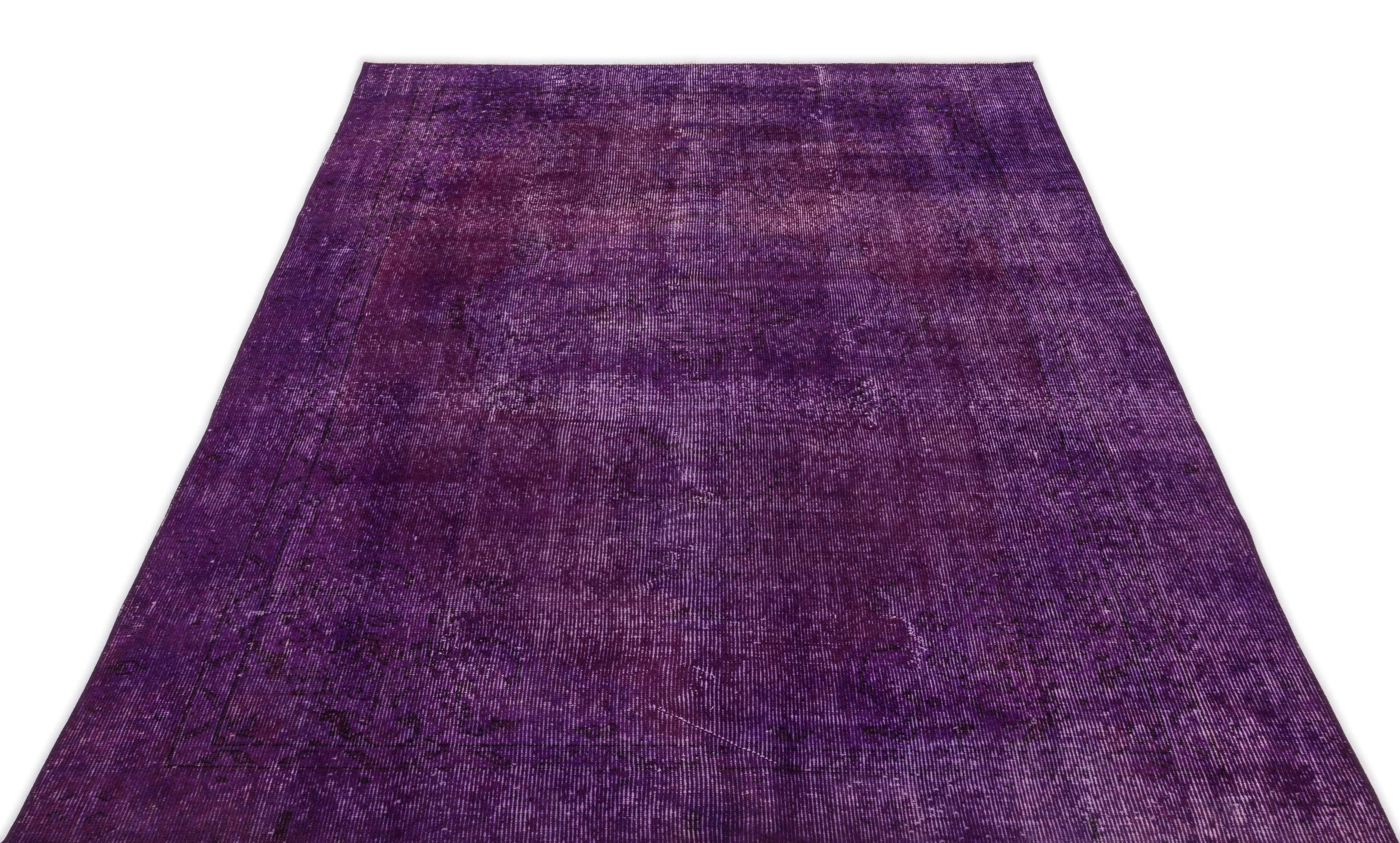 Atina Purple Vintage Wool Handmade Area Rug 4'9" x 8'5"