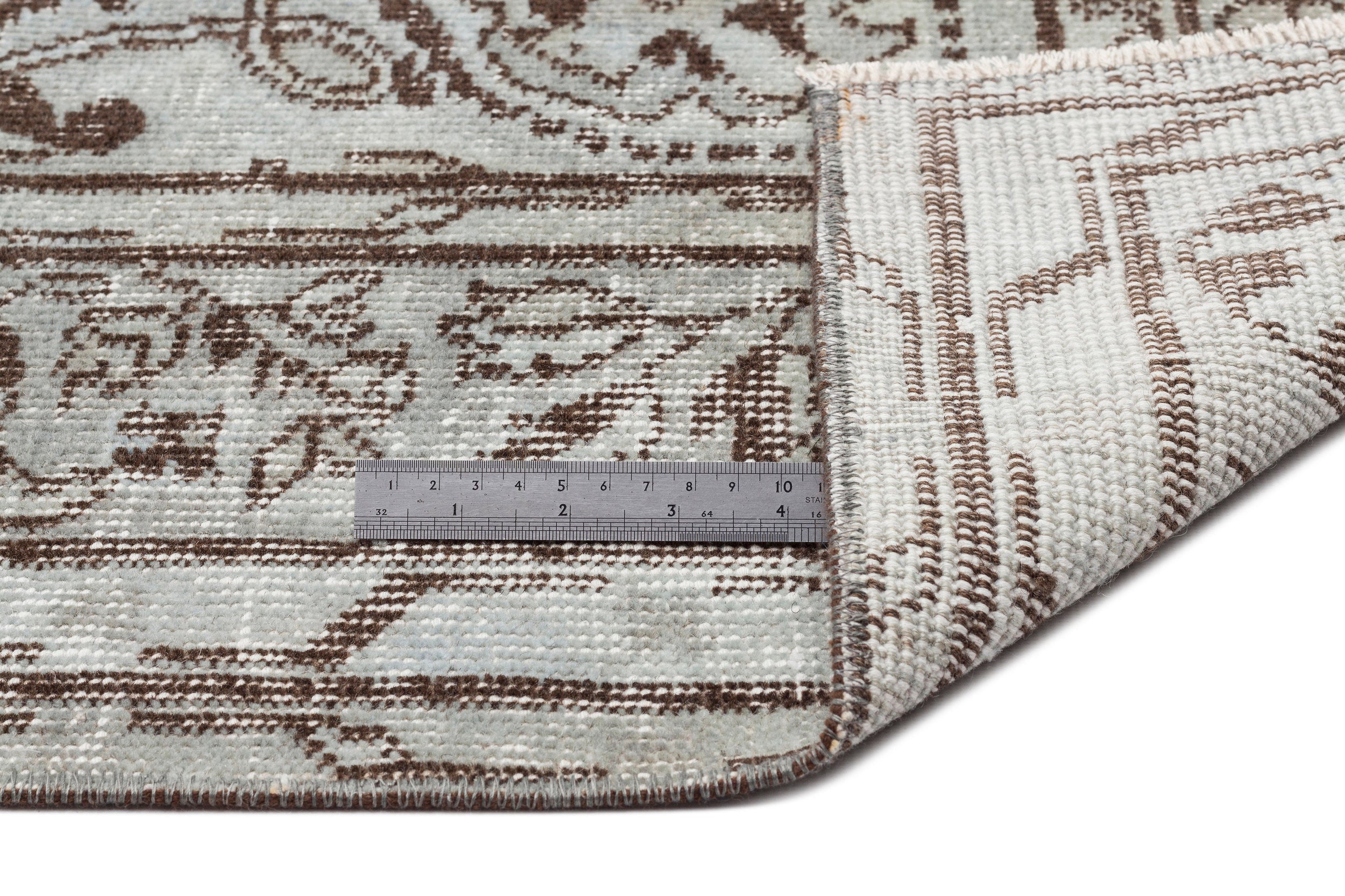 Atina Grey Vintage Wool Handmade Area Rug 5'4" x 8'7"
