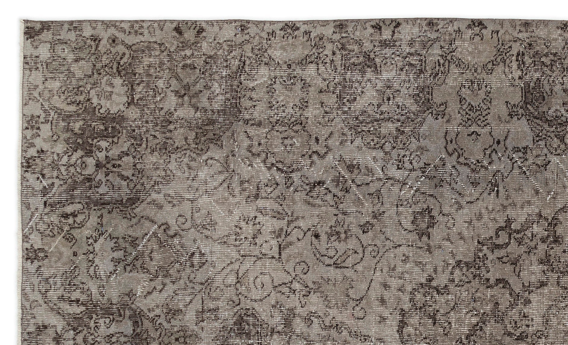 Atina Grey Vintage Wool Handmade Area Rug 5'4" x 9'2"