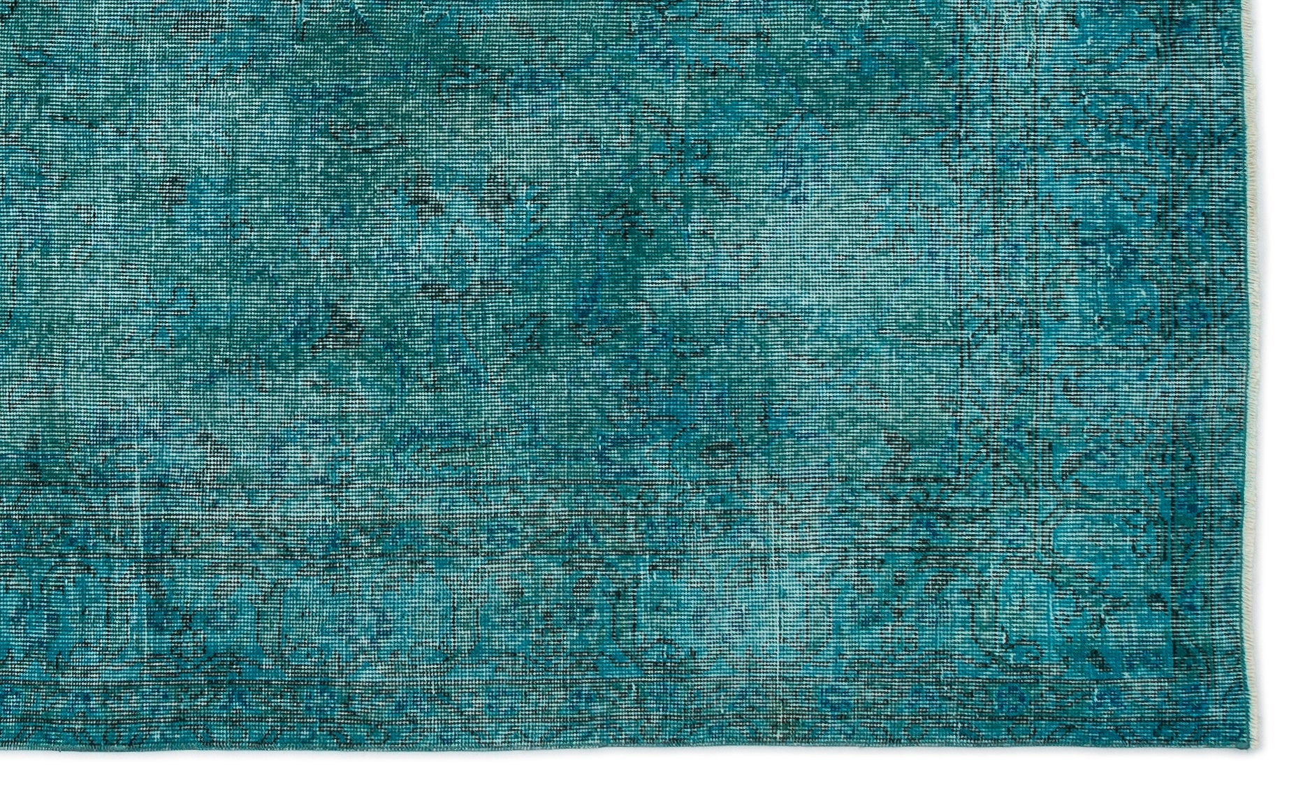 Atina Turquoise Vintage Wool Handmade Area Rug 5'3" x 8'10"